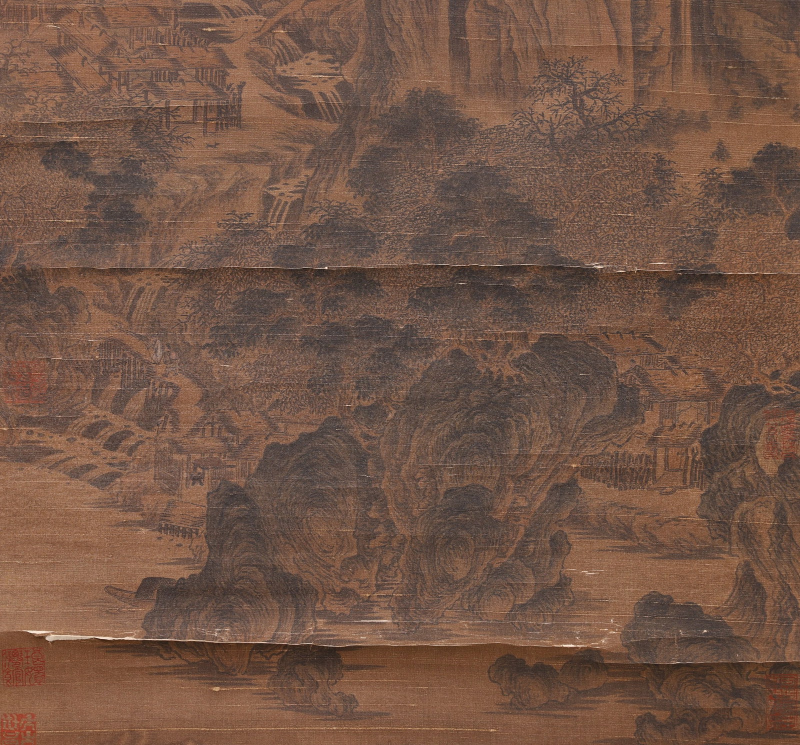 A Silk Ink Landscape Painting Attributed to Fan Kuan, Song Dynasty - 5