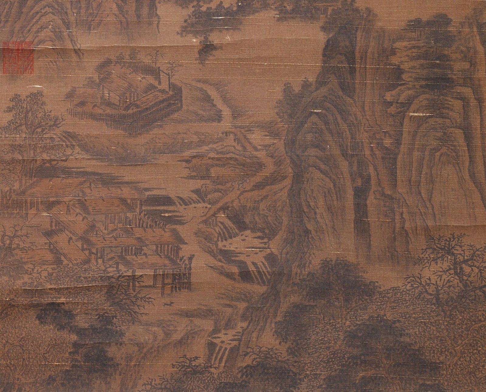 A Silk Ink Landscape Painting Attributed to Fan Kuan, Song Dynasty - 6