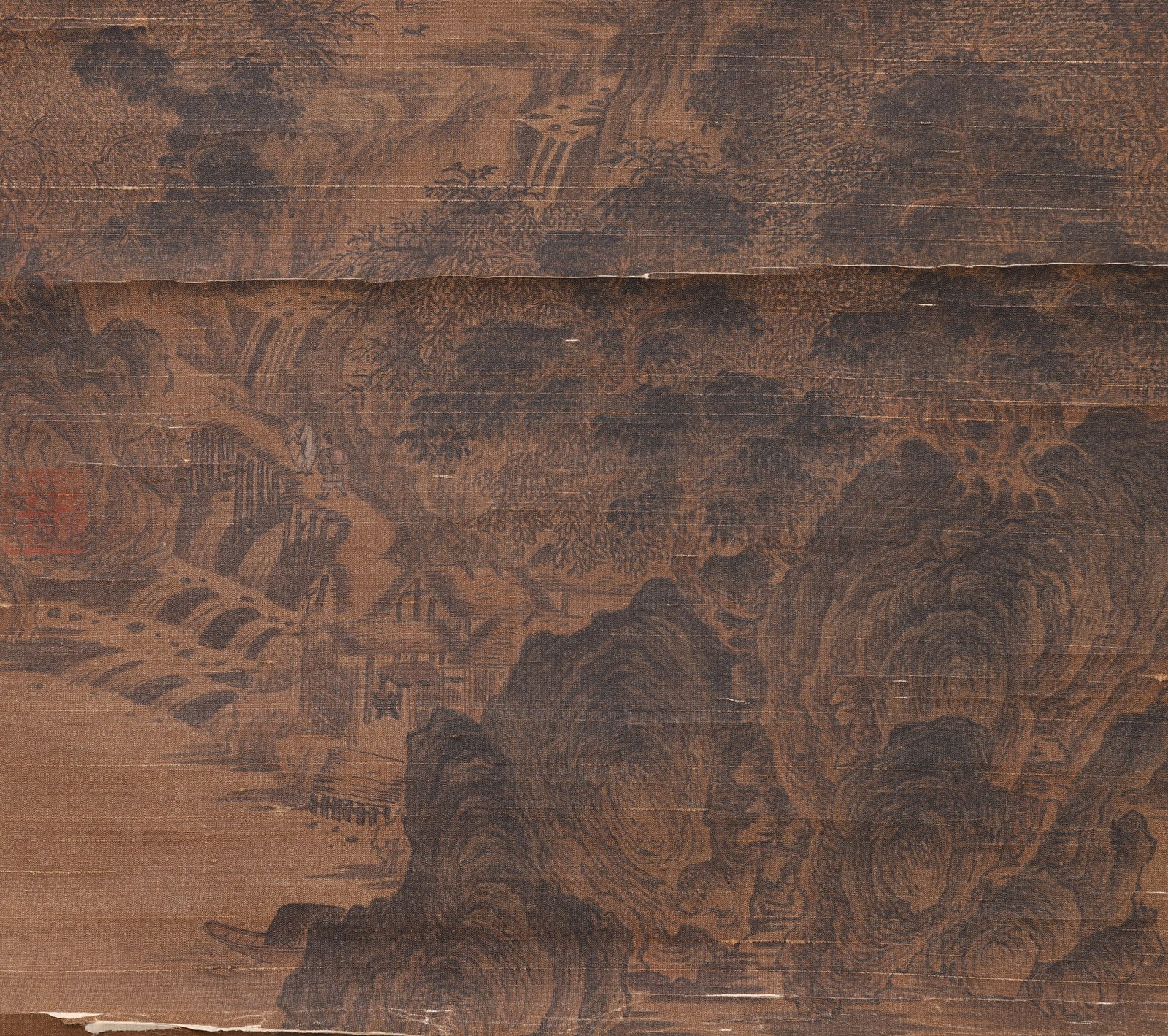 A Silk Ink Landscape Painting Attributed to Fan Kuan, Song Dynasty - 7