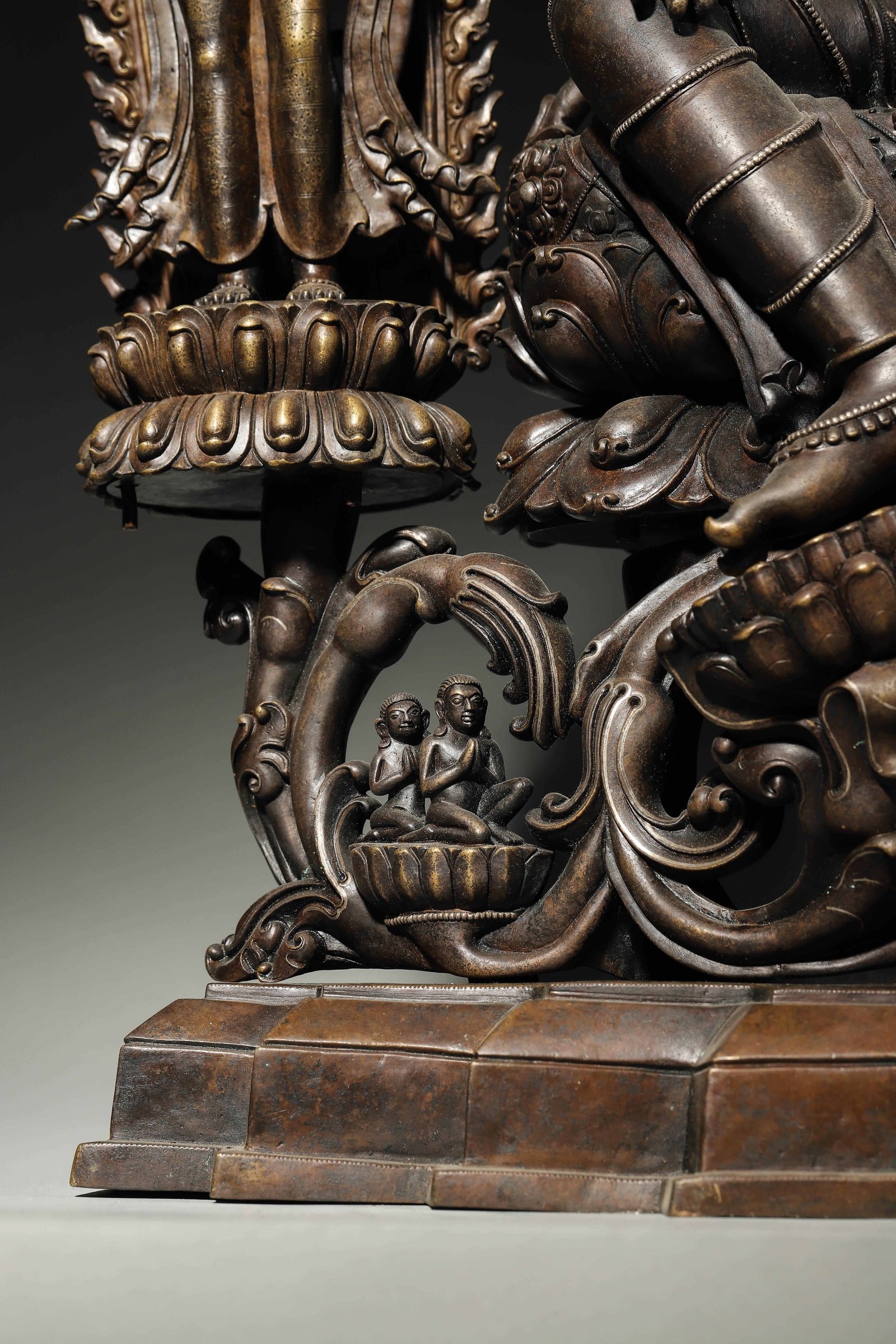 A High-Level Sino-Tibetan Alloy Copper Turquoise-Inlaid Statue of Green Tara, Pala Style, Song - 7
