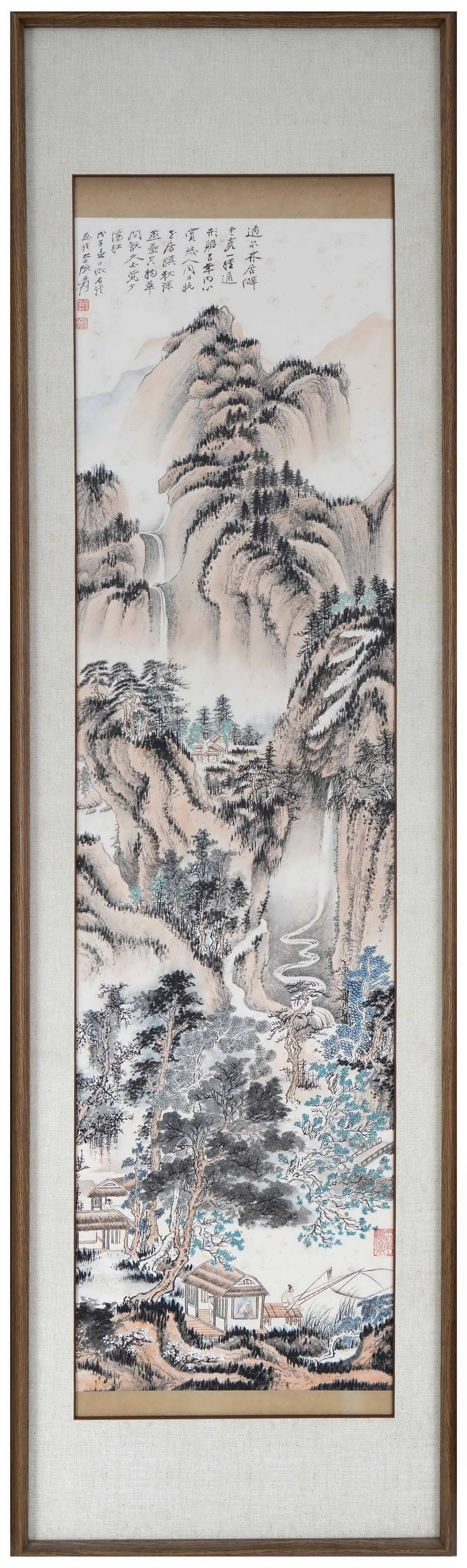 Zhang Daqian (1899-1983) Leisure by the Forest Stream, framed ink and color on paper, dated 1948 (1 of 12)