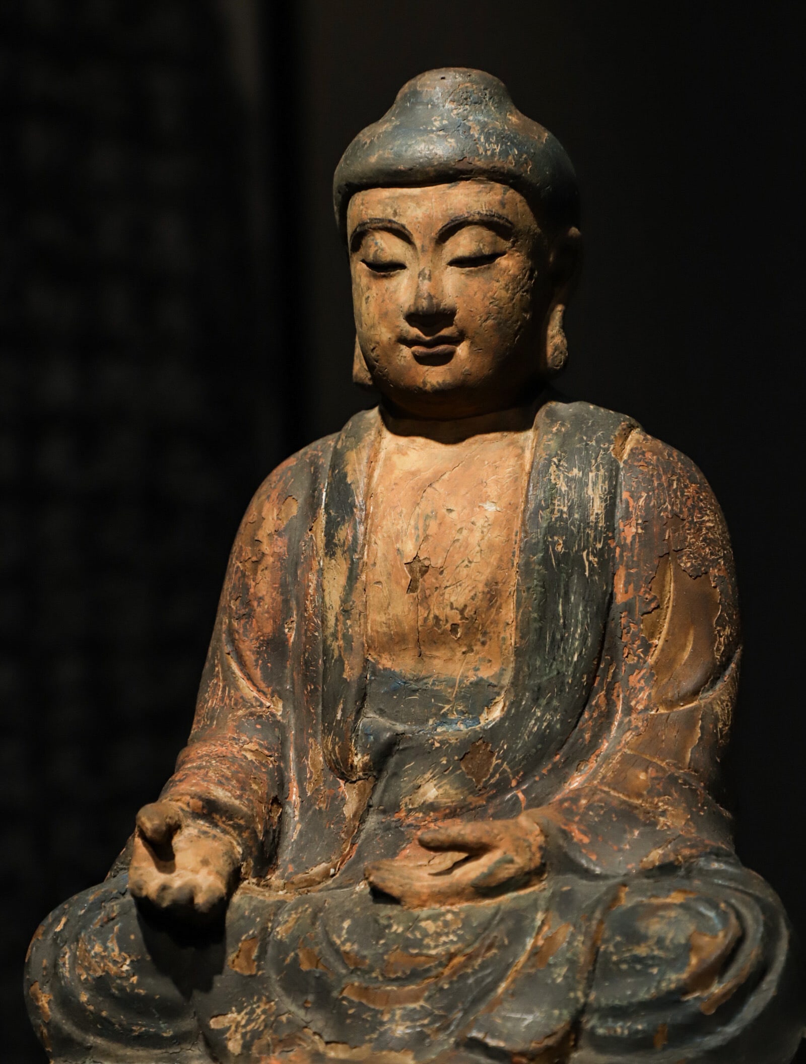 A Painted Wooden Statue of Sakyamuni Buddha, Ming Dynasty - 5