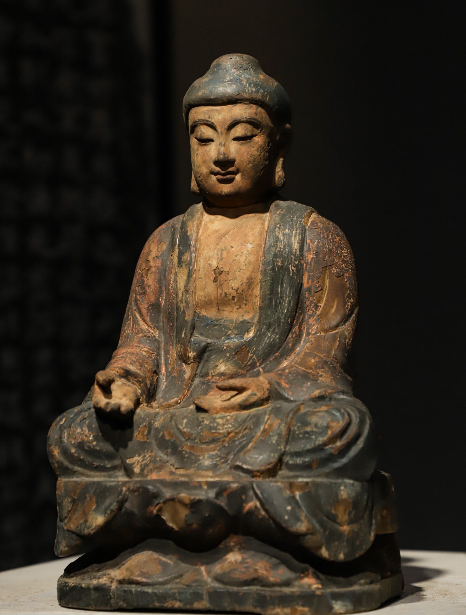 A Painted Wooden Statue of Sakyamuni Buddha, Ming Dynasty - 6