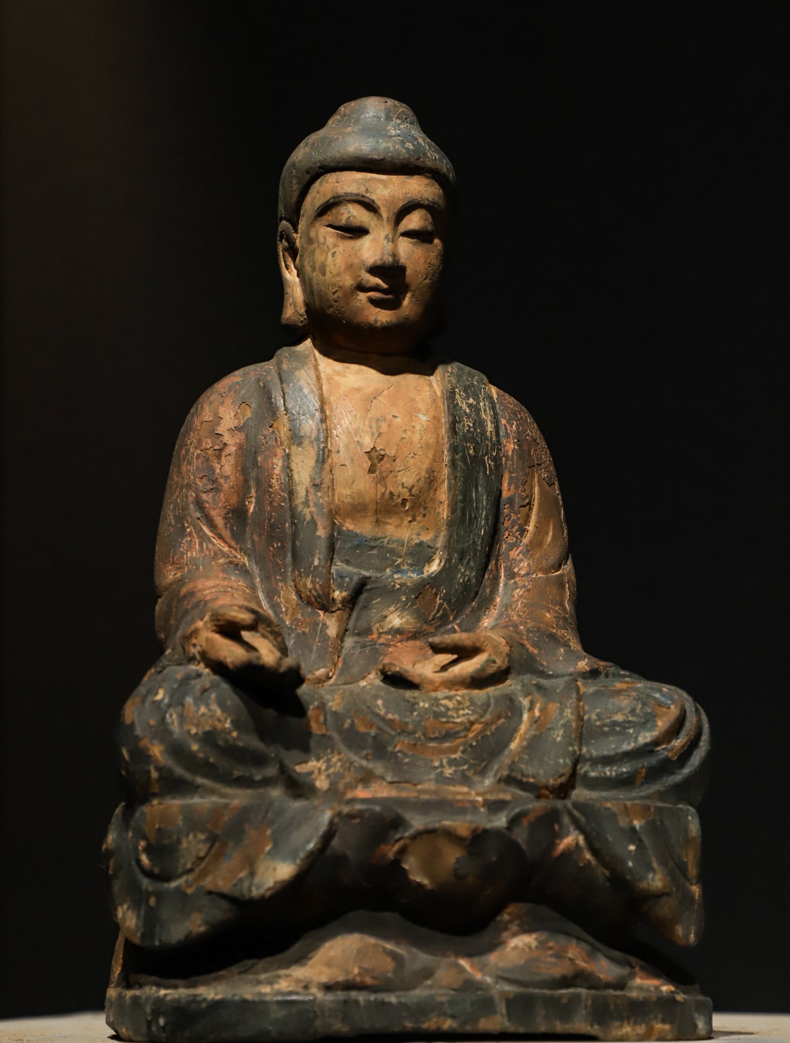 A Painted Wooden Statue of Sakyamuni Buddha, Ming Dynasty - 8