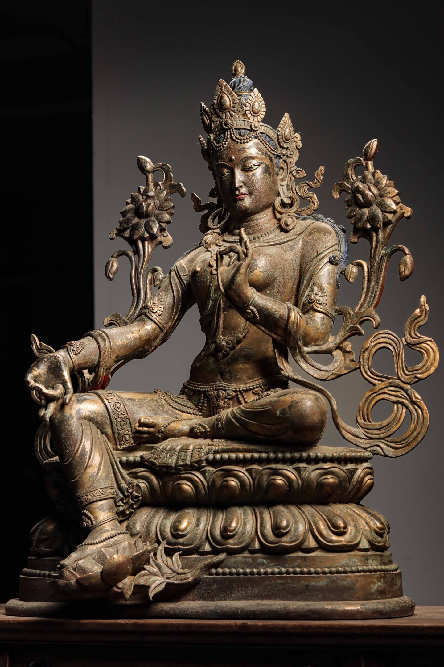 A Gilt Bronze Statue of Green Tara, Qing Dynasty - 5