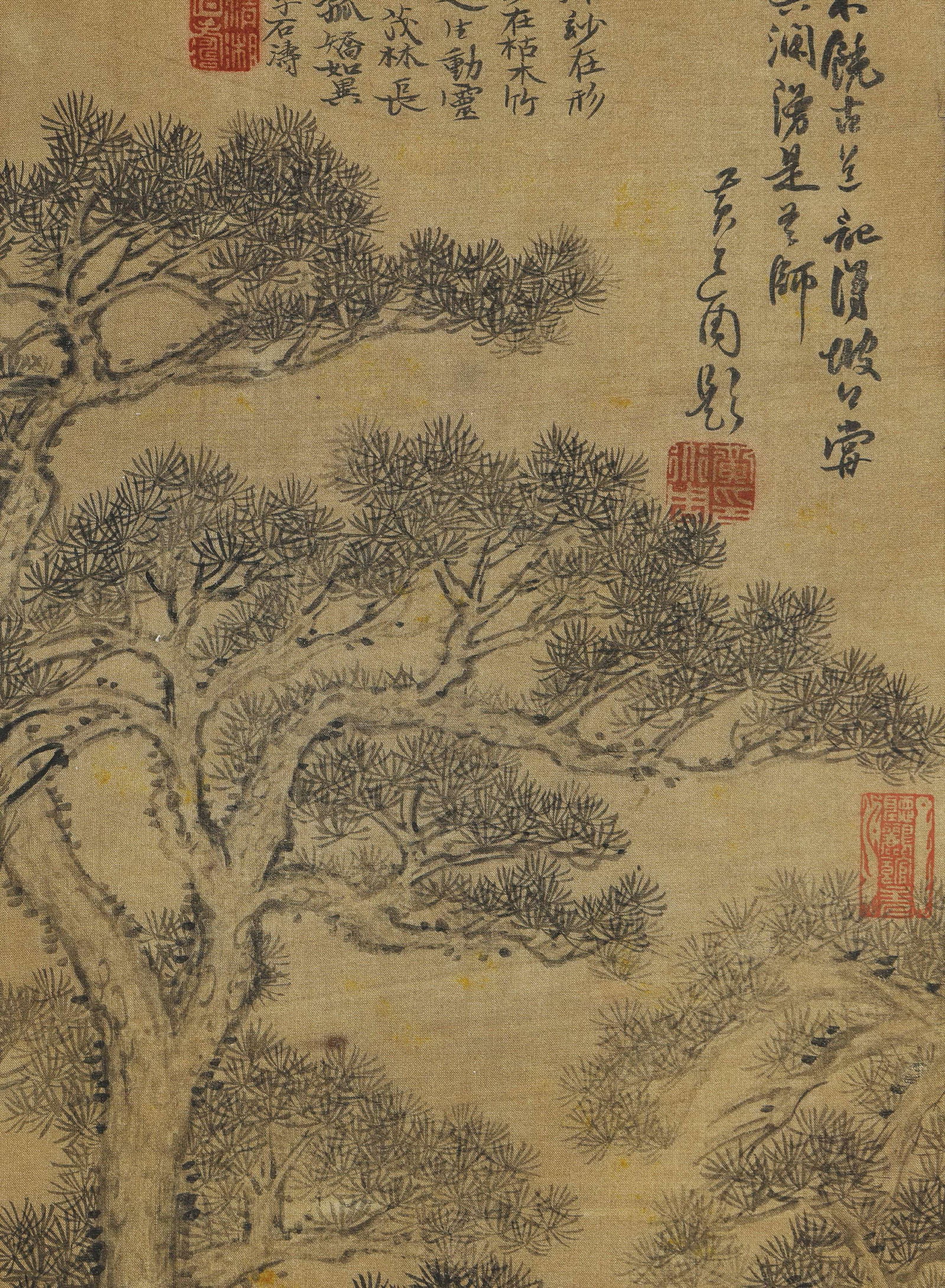 An Old Silk Hanging Scroll of "Pine Forest" by Su Shi, Song Dynasty - 4