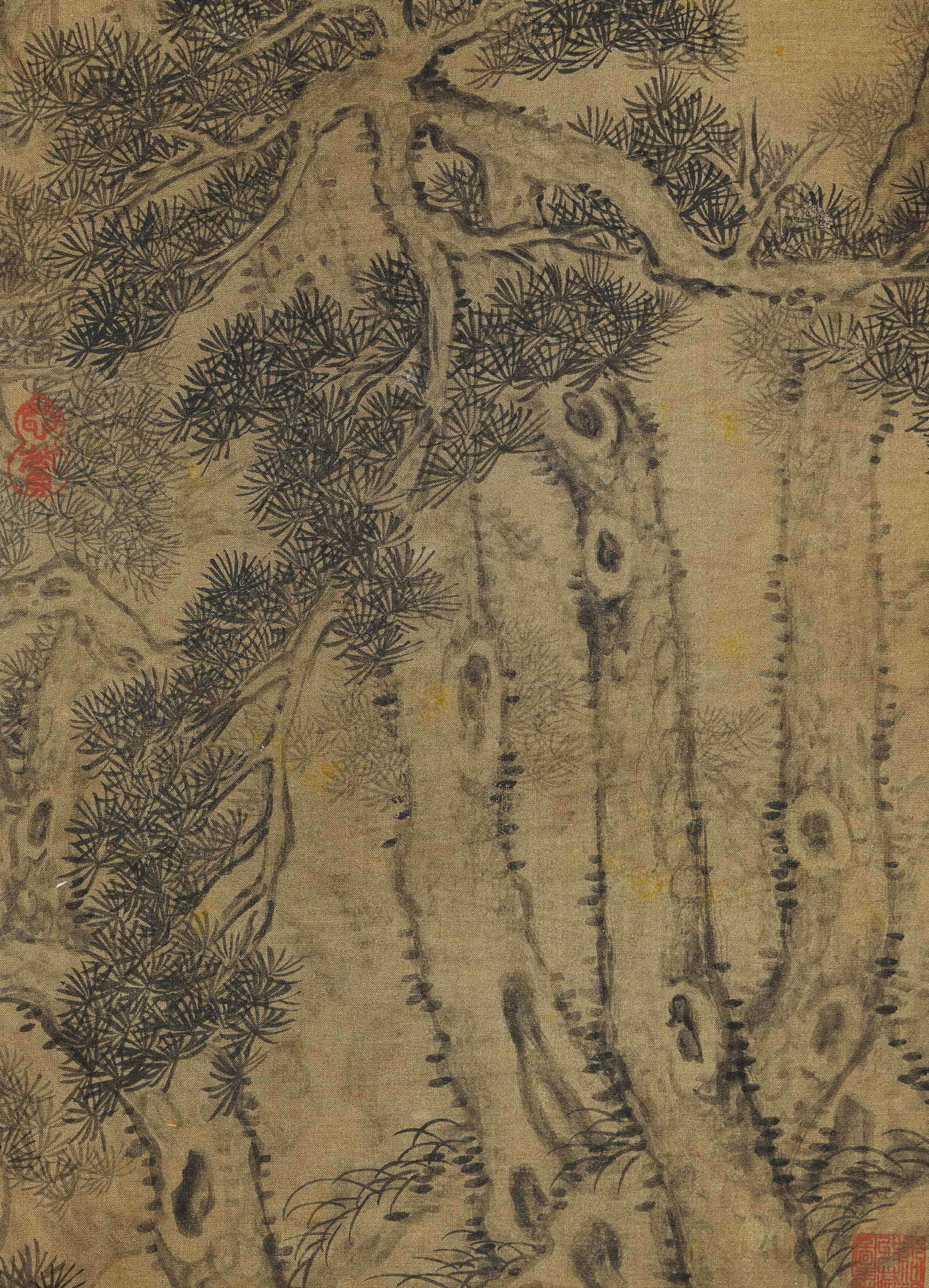 An Old Silk Hanging Scroll of "Pine Forest" by Su Shi, Song Dynasty - 6