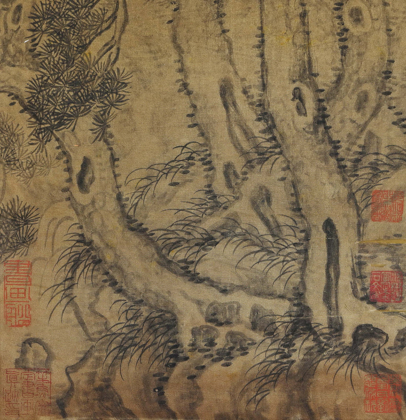 An Old Silk Hanging Scroll of "Pine Forest" by Su Shi, Song Dynasty - 7