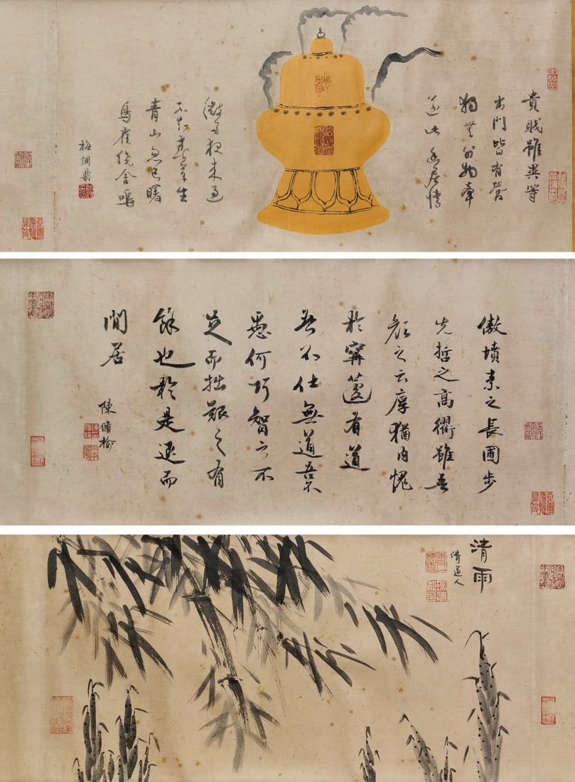 A Silk Handscroll of "Hermitage in the Hills" by Liu Songnian, Song Dynasty - 10