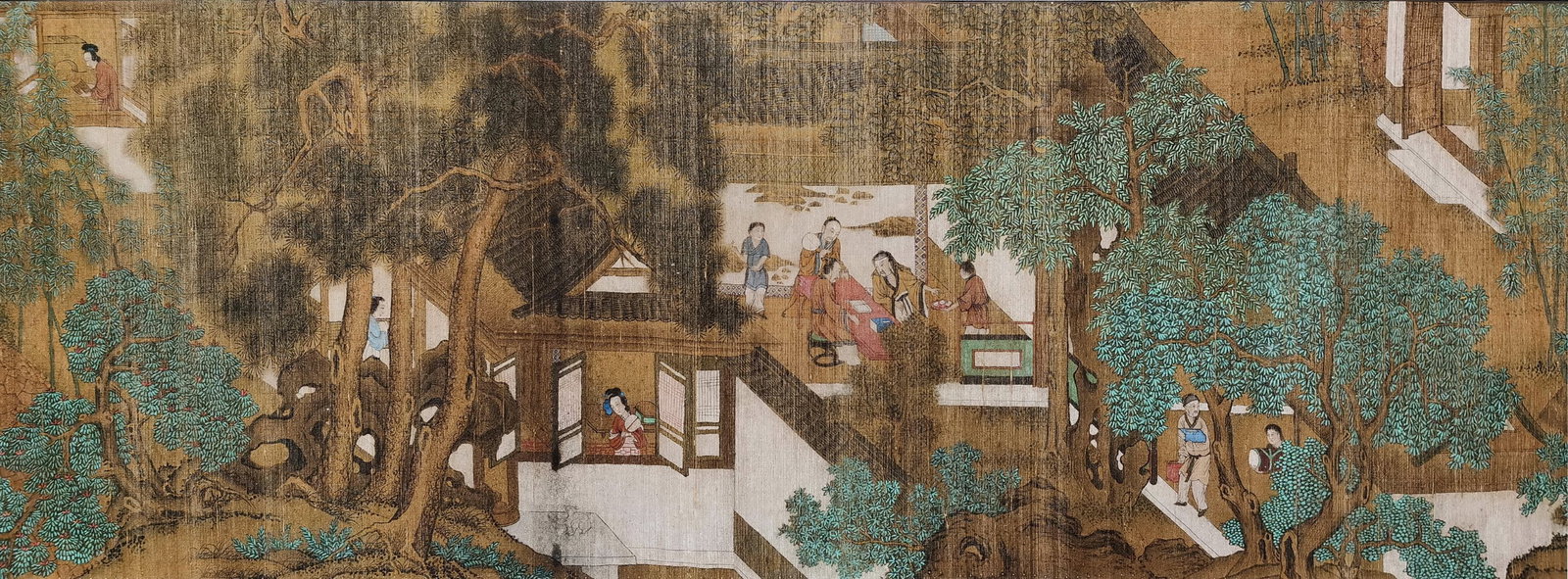 A Silk Handscroll of "Hermitage in the Hills" by Liu Songnian, Song Dynasty - 4