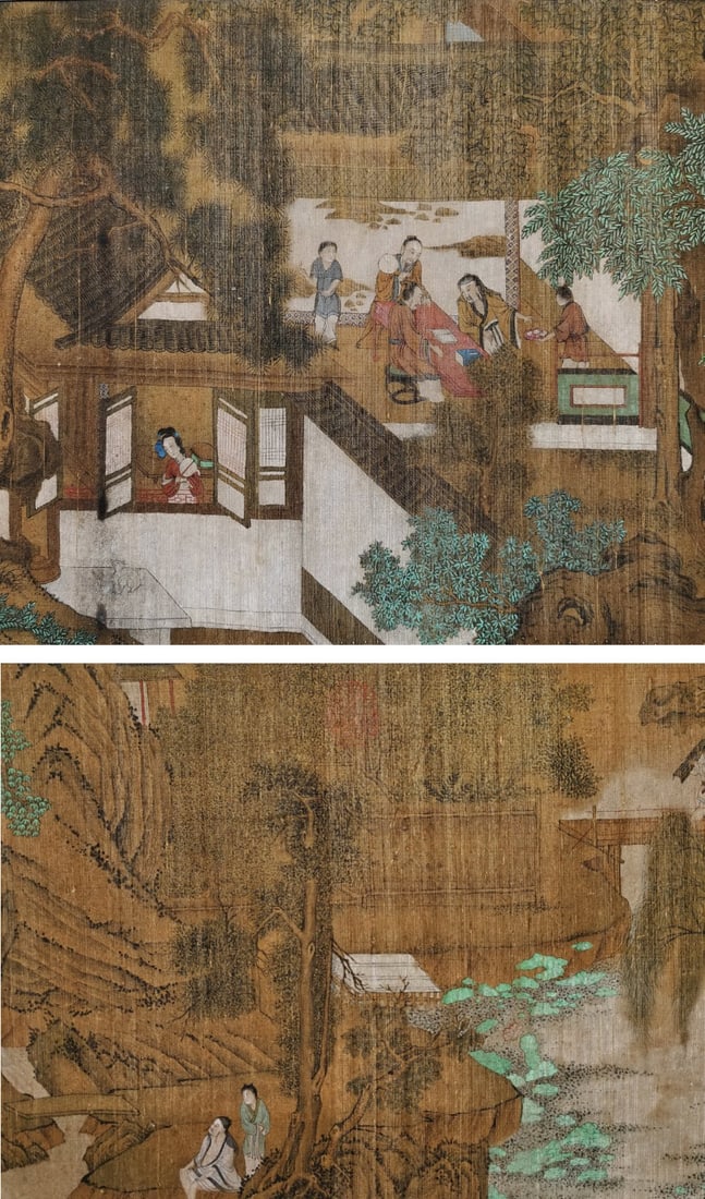 A Silk Handscroll of "Hermitage in the Hills" by Liu Songnian, Song Dynasty - 5