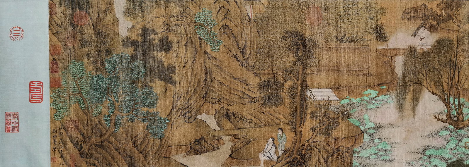 A Silk Handscroll of "Hermitage in the Hills" by Liu Songnian, Song Dynasty - 7