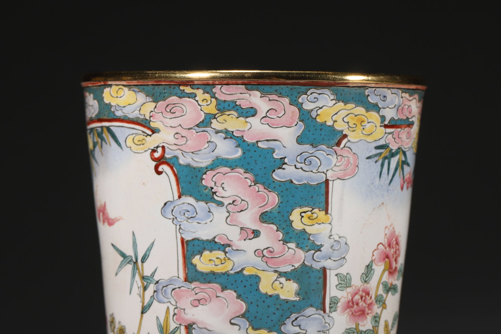 An Enameled Copper Cup with Bird and Flower Panels, Qianlong Period - 6