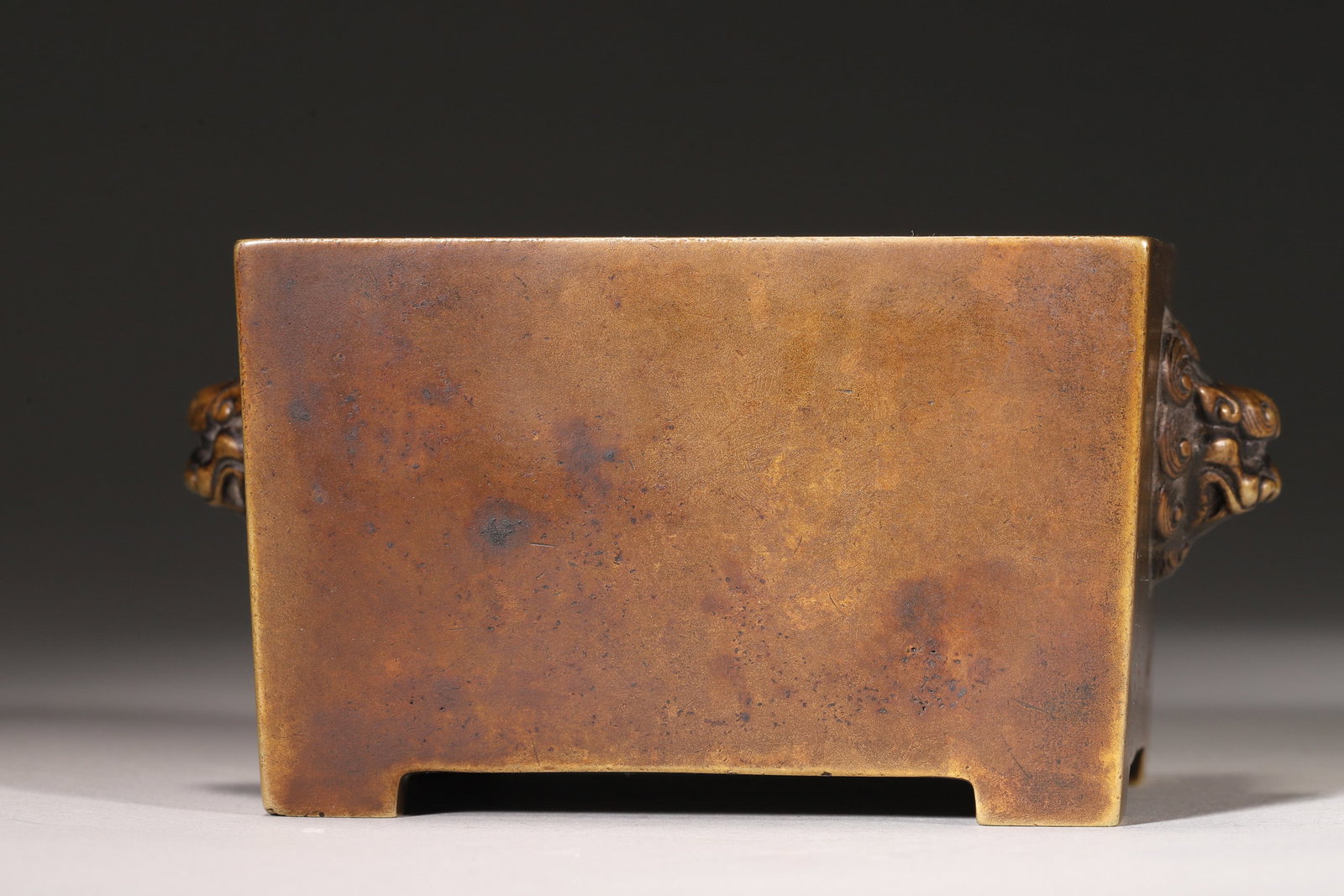 A Bronze Horse-Trough Incense Burner with Lion Handles, Qing Dynasty - 7
