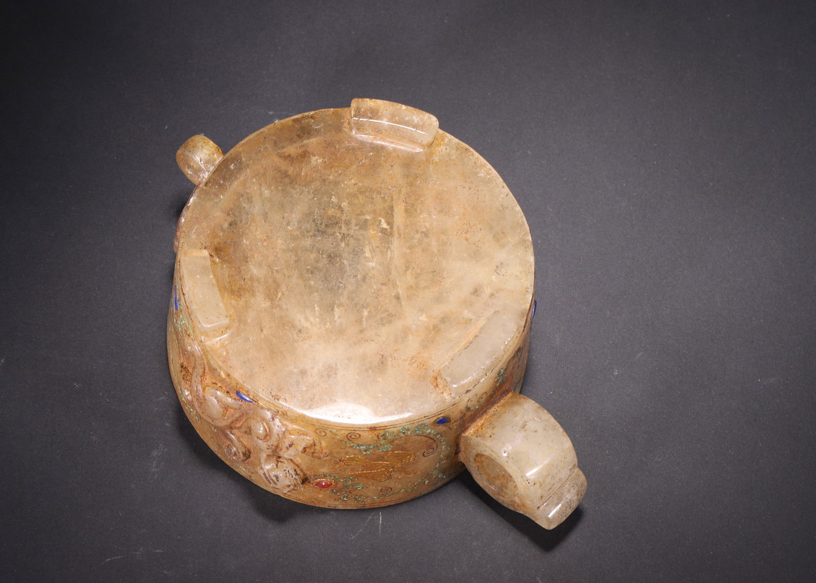 A Crystal Cup with Gold and Silver Inlay and Gemstone Inlay, Han Dynasty - 10