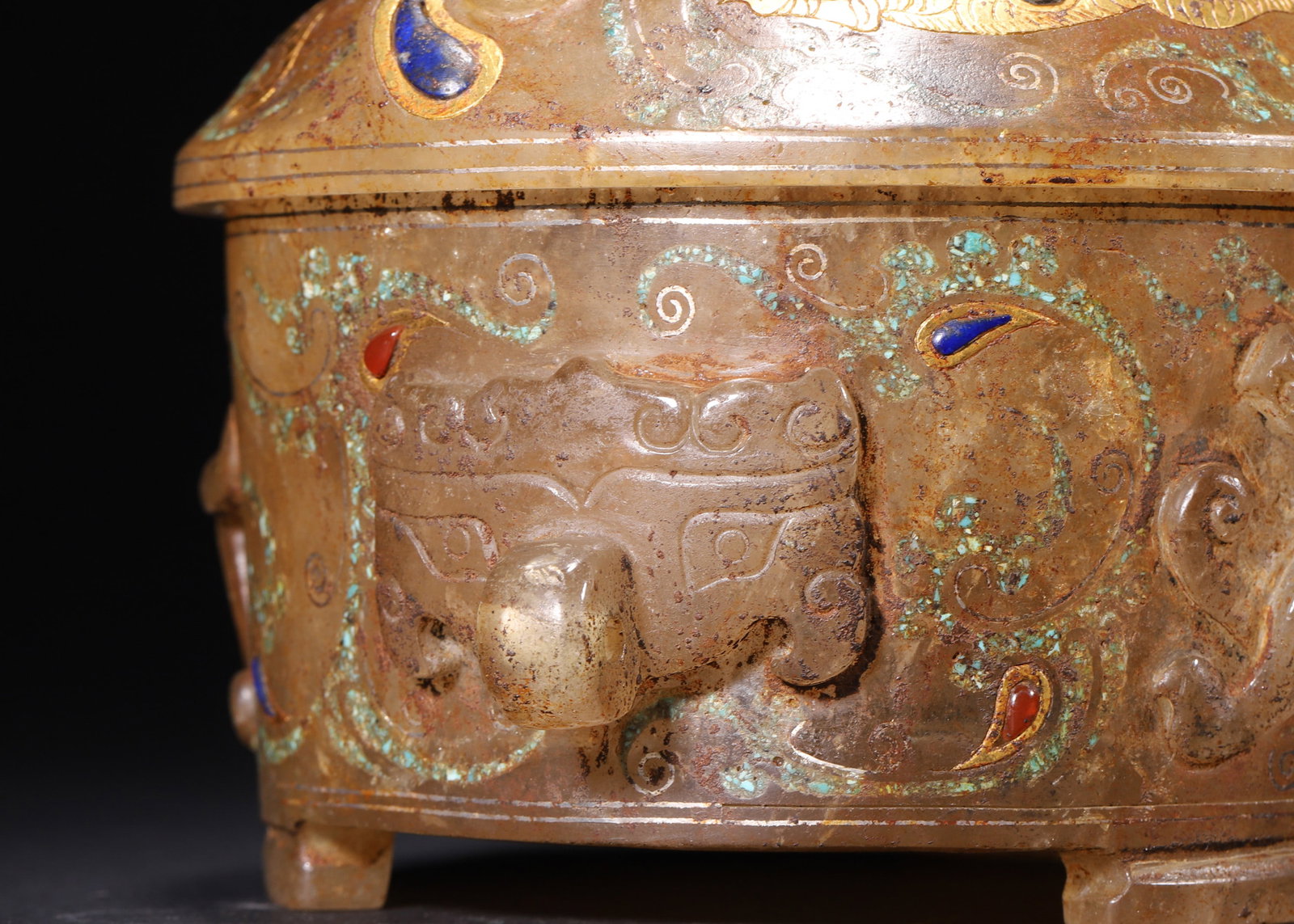 A Crystal Cup with Gold and Silver Inlay and Gemstone Inlay, Han Dynasty - 7