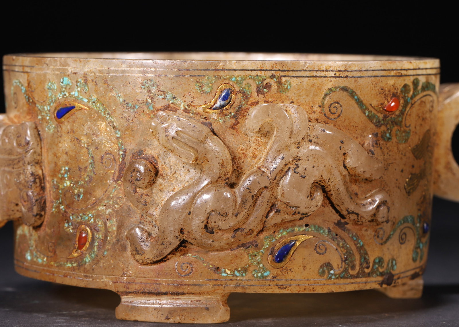 A Crystal Cup with Gold and Silver Inlay and Gemstone Inlay, Han Dynasty - 9