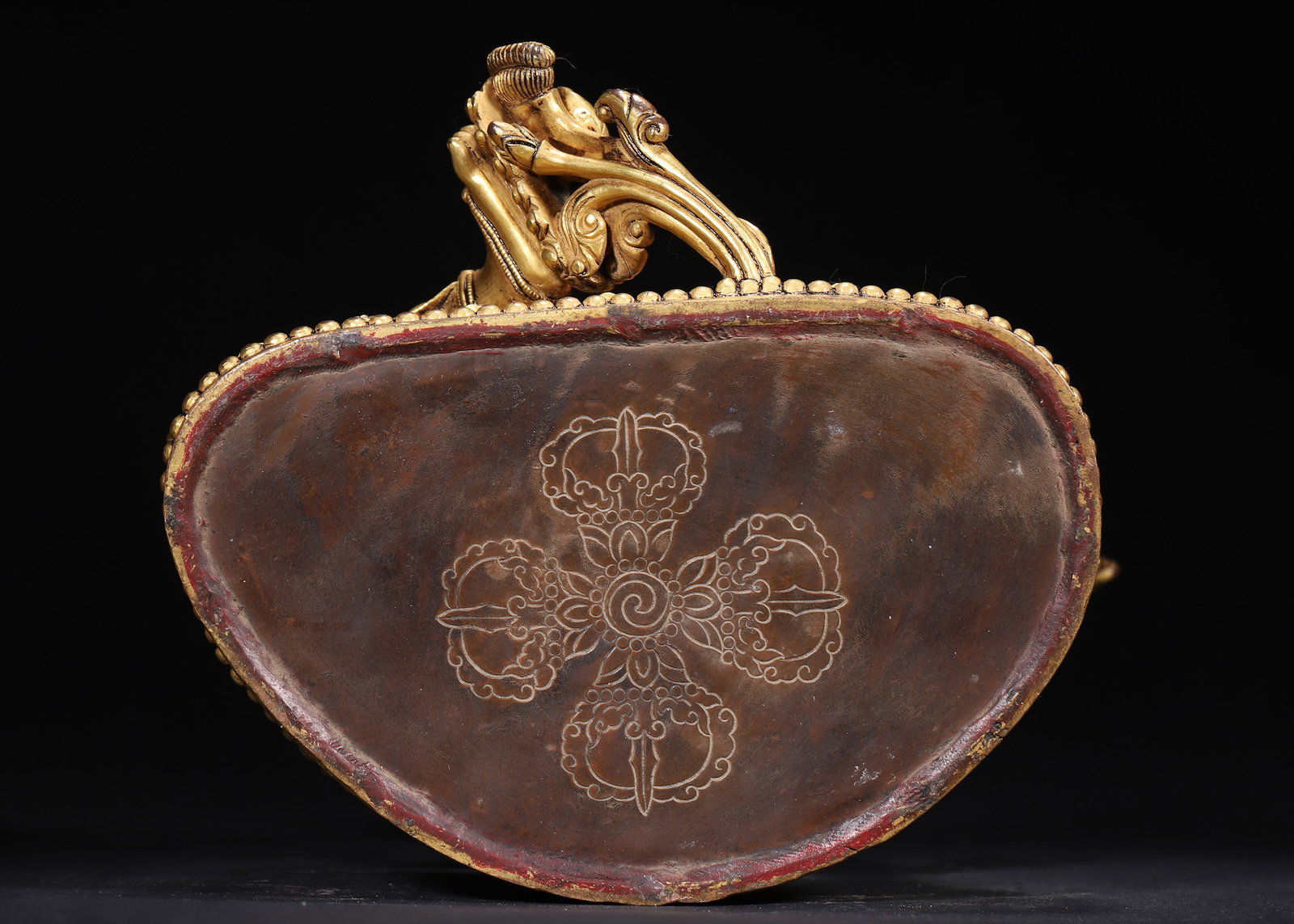 A Gilt-Bronze Seated Six-Armed Guanyin in Royal Ease Posture, Dated Yongle Period, Ming Dynasty, - 12