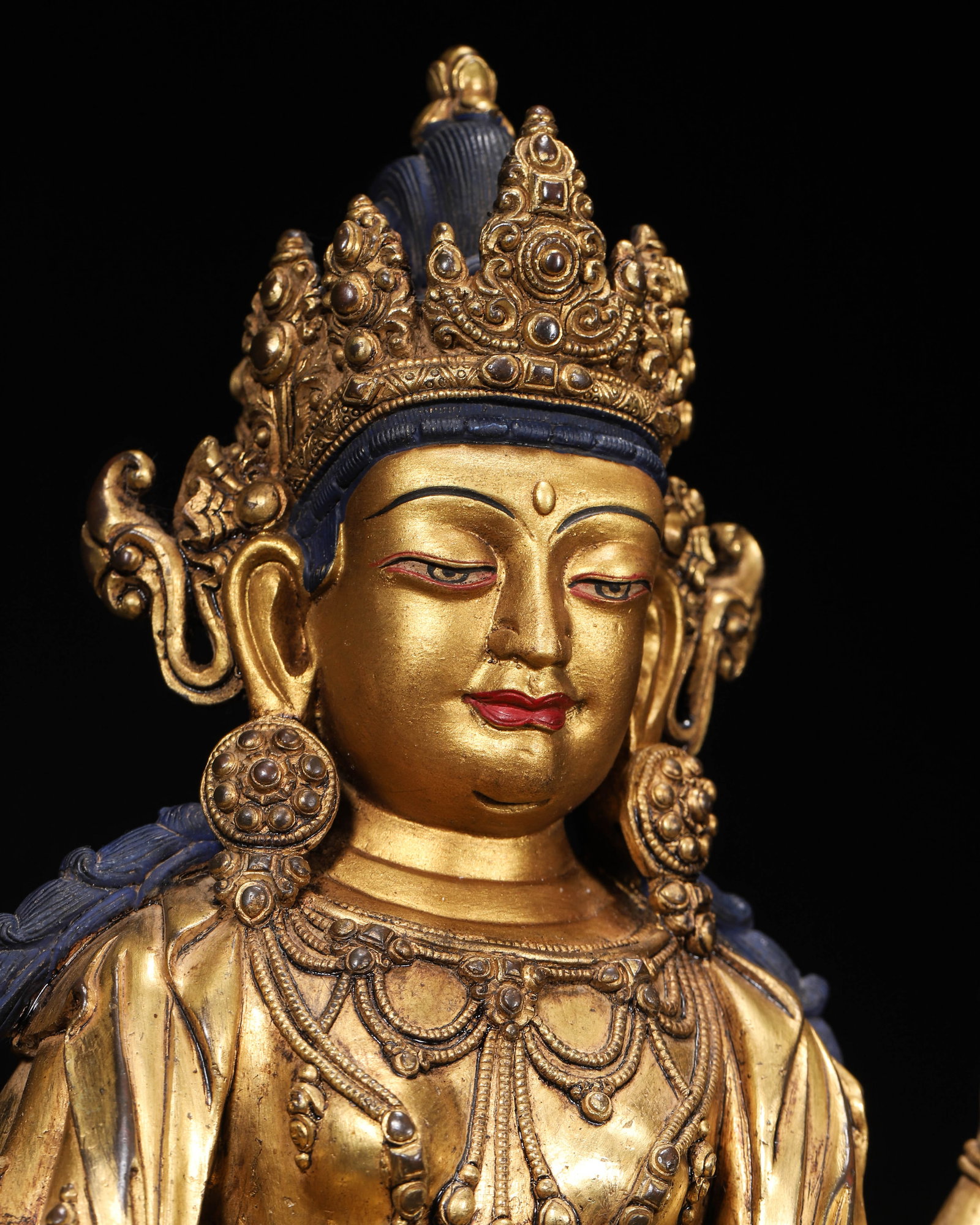 A Gilt-Bronze Seated Six-Armed Guanyin in Royal Ease Posture, Dated Yongle Period, Ming Dynasty, - 9