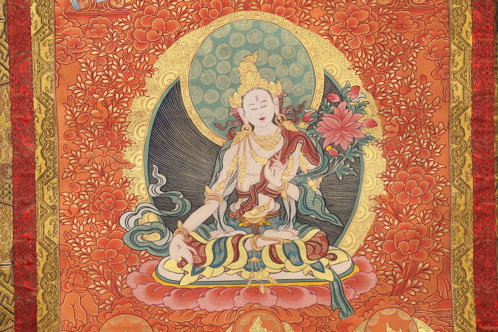 A White Tara Thangka - Qing Dynasty - 3