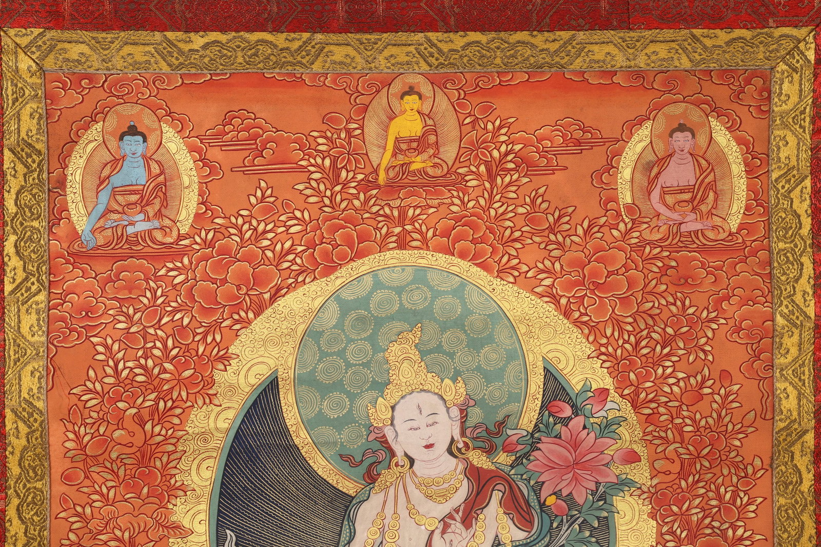 A White Tara Thangka - Qing Dynasty - 6