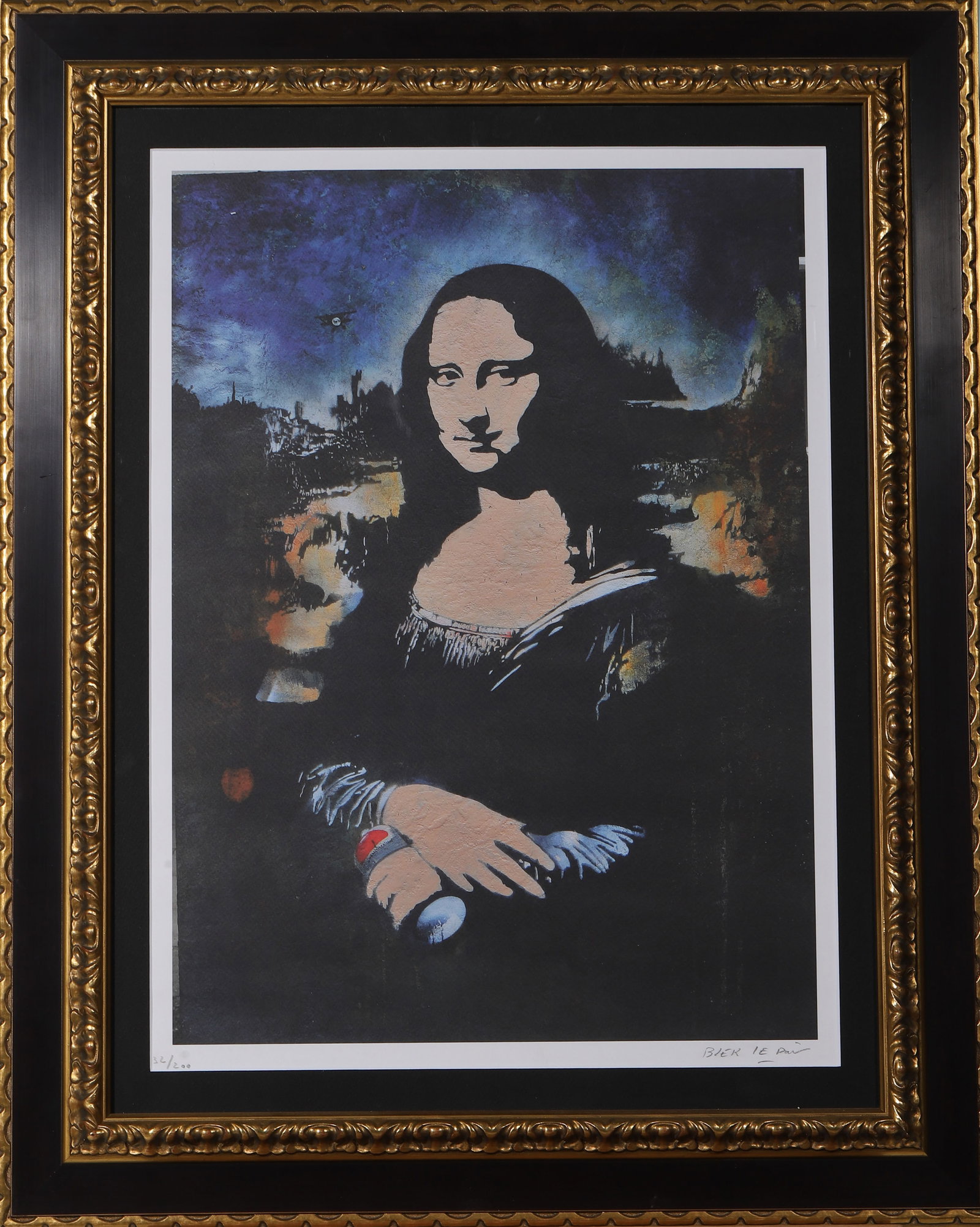 Paul Bierk (b. 1948),French,ATTRIBUTED TO: Frame W 78.5cm (30.91 in); Frame H 62.5cm (24.61 in); Core W 54cm (21.26 in); Core H 40cm (15.75 in)Paul Bierk (b. 1948) is a French street and pop artist, celebrated for his playful appropriation of 