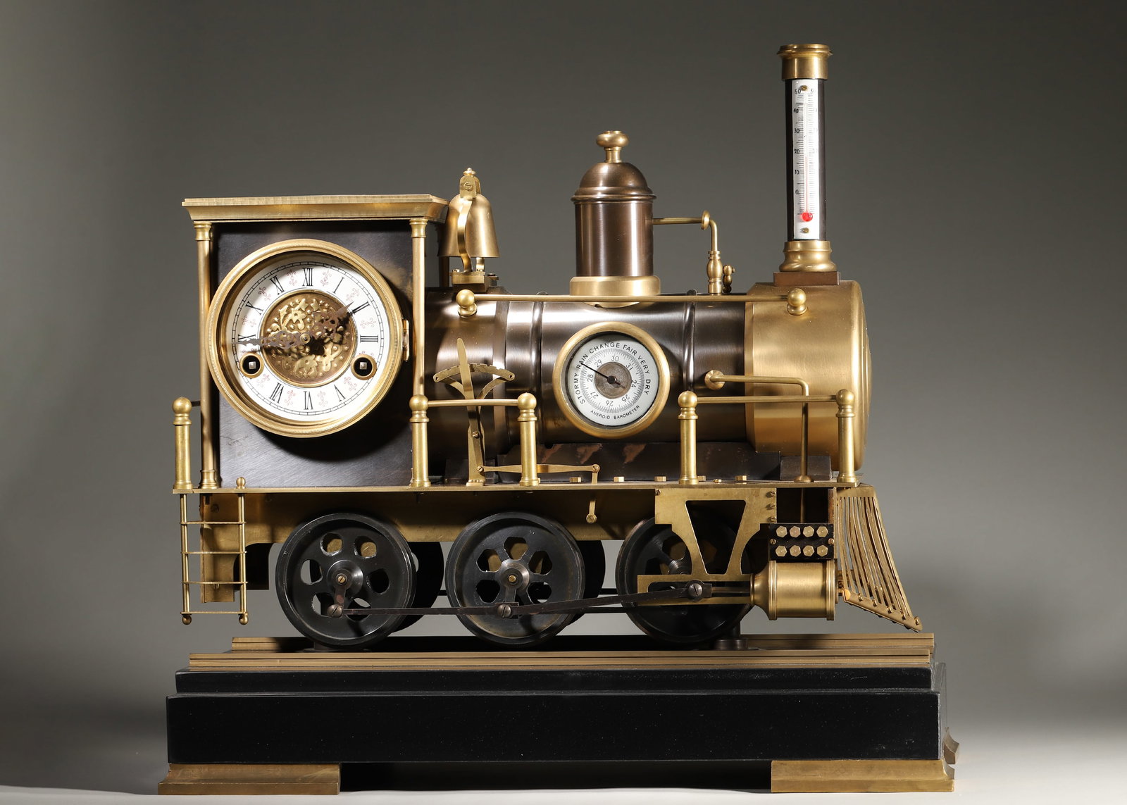 A Locomotive-Form Multi-Functional Mantel Clock, 19th Century (1 of 6)