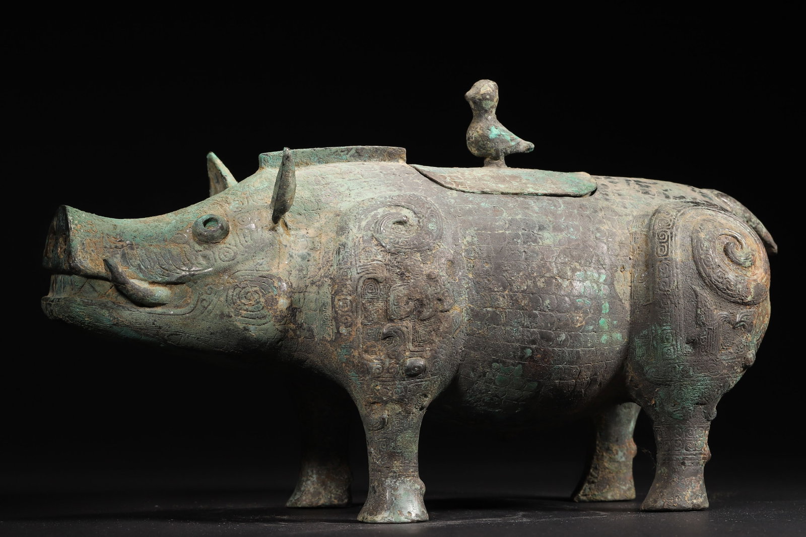 A Bronze Pig-Shaped Zun Vessel, Shang Dynasty (1 of 8)