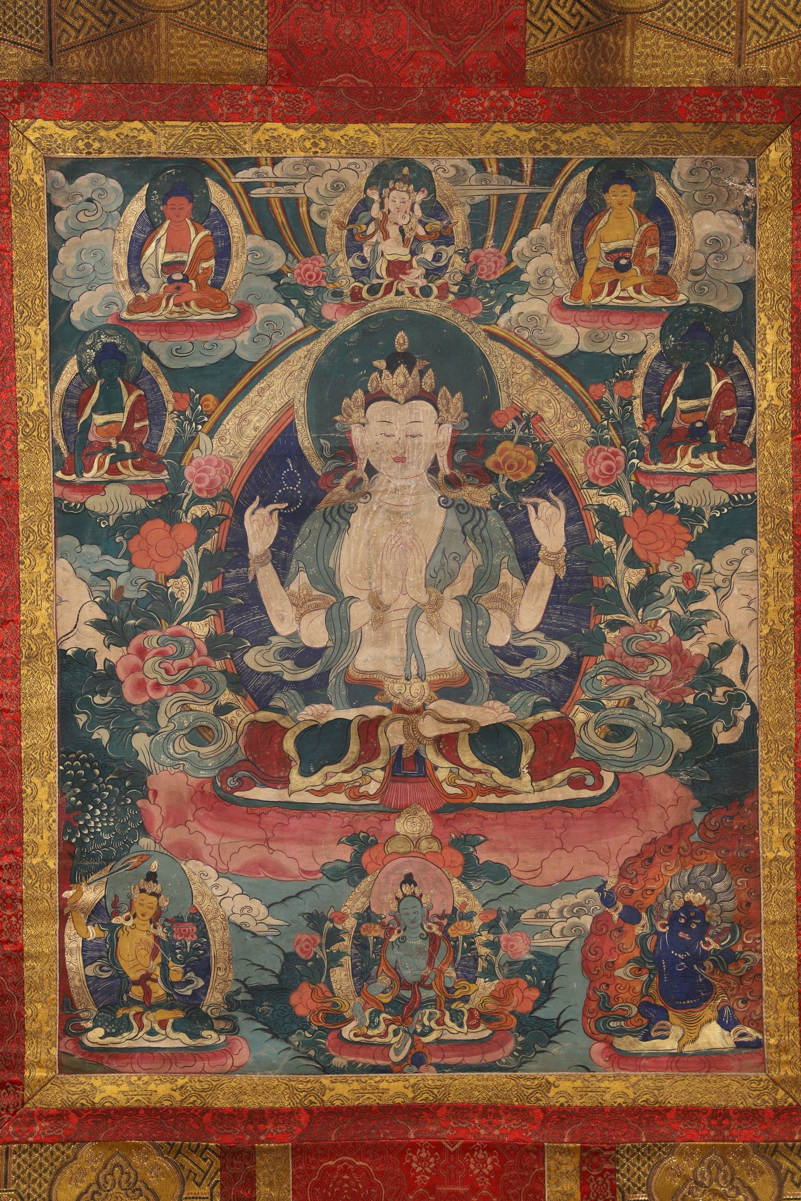 A Four-armed Avalokiteshvara Thangka - Qing Dynasty - 2