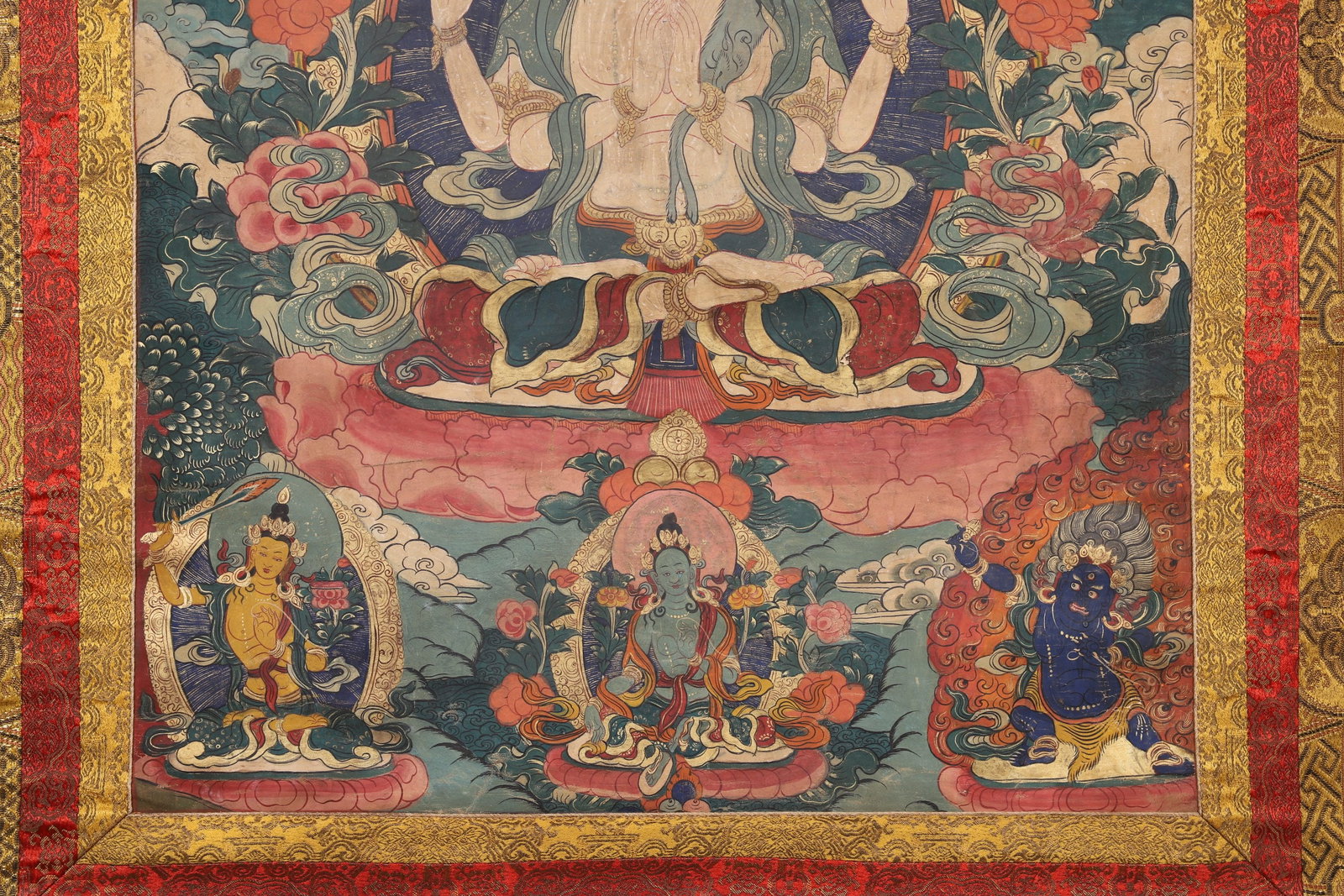 A Four-armed Avalokiteshvara Thangka - Qing Dynasty - 4