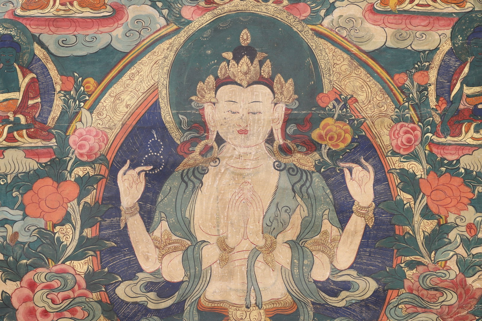 A Four-armed Avalokiteshvara Thangka - Qing Dynasty - 6