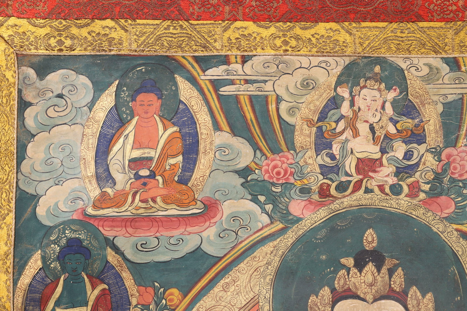 A Four-armed Avalokiteshvara Thangka - Qing Dynasty - 7