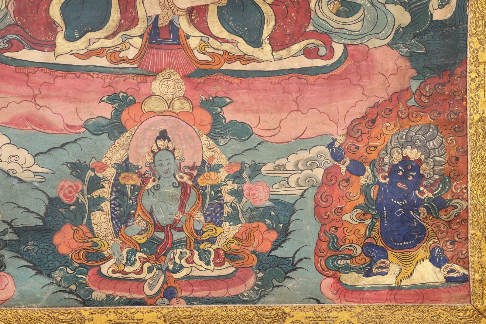 A Four-armed Avalokiteshvara Thangka - Qing Dynasty - 8