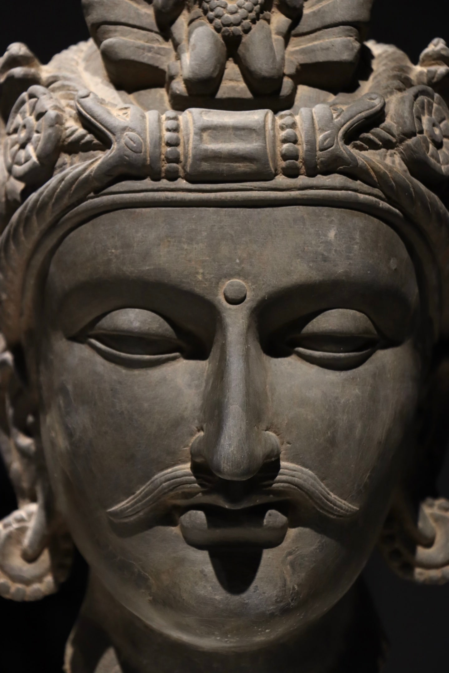 A Grey Schist Head of Vishnu, Medieval India - 4