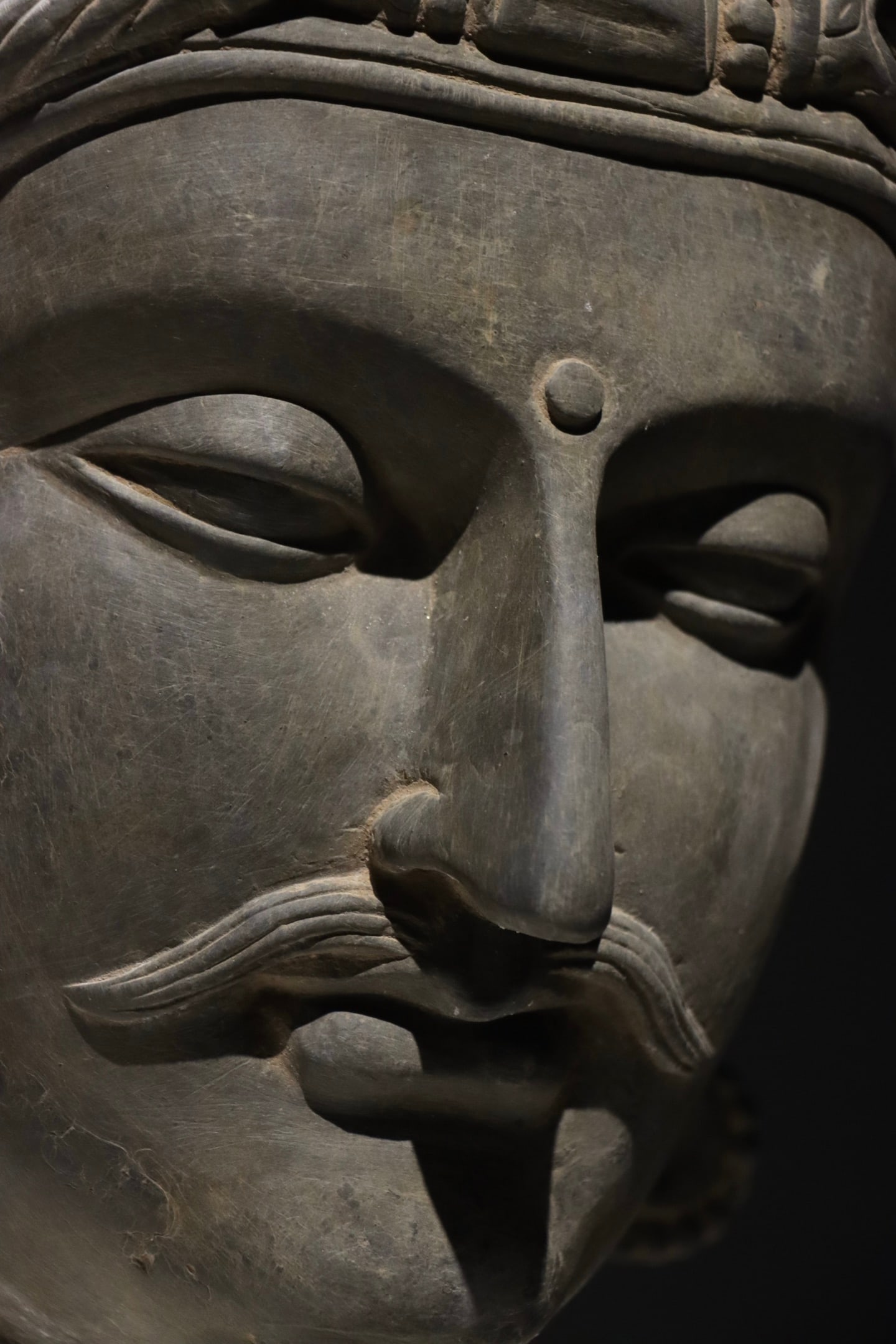 A Grey Schist Head of Vishnu, Medieval India - 6