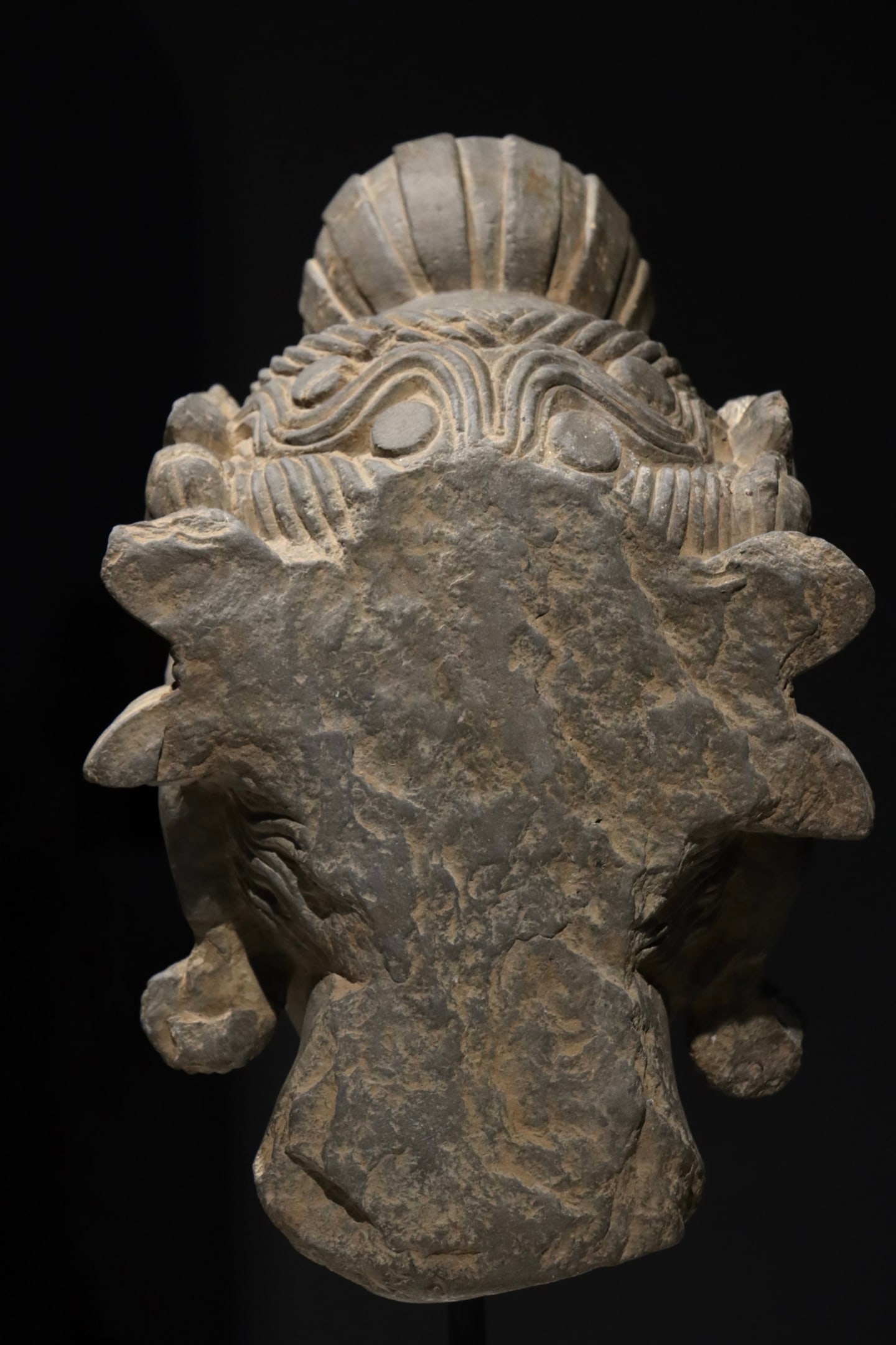 A Grey Schist Head of Vishnu, Medieval India - 9