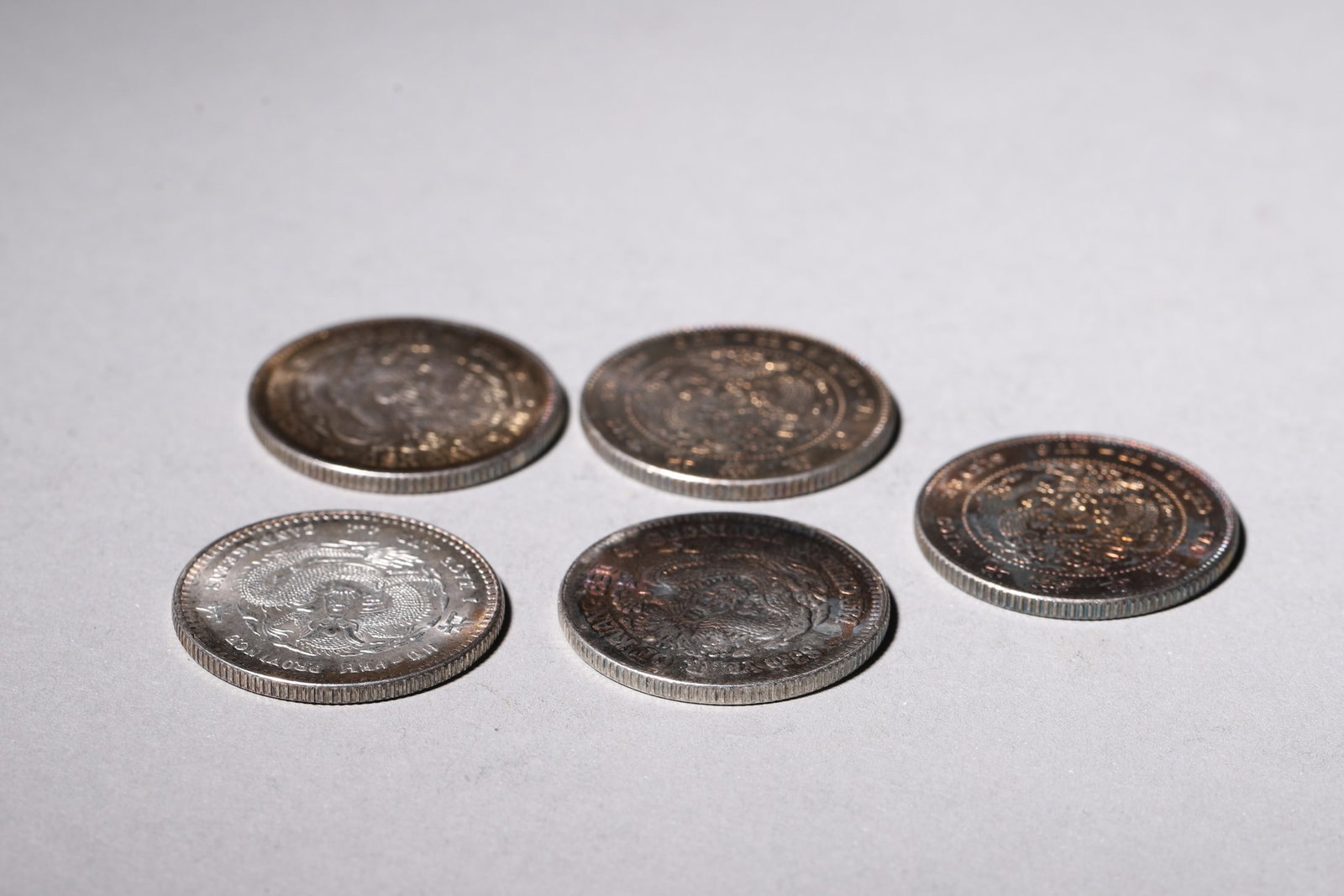 A Group of Ten Silver Coins with Dragon and Sun Yat-sen Portraits - 7