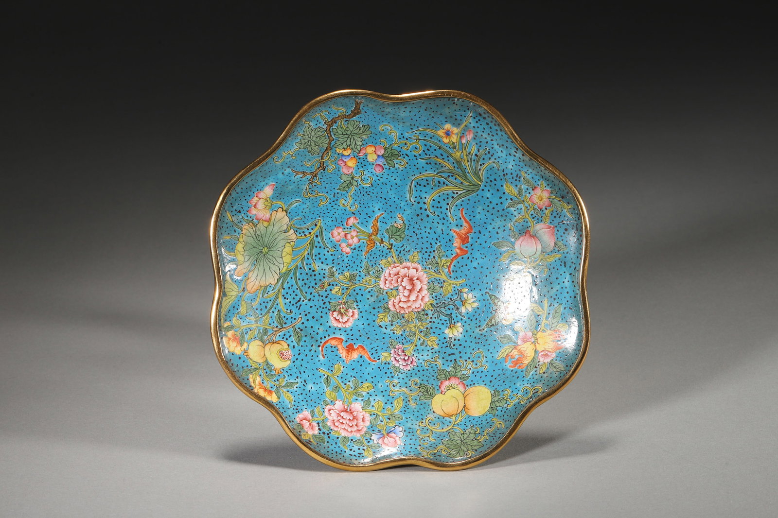 An Enameled Copper Stem Plate with Auspicious Motifs, Qianlong Period - 2