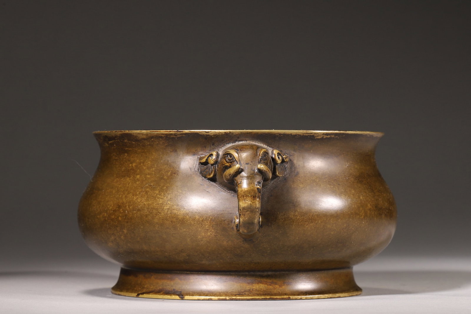 A Bronze Elephant-Eared Incense Burner, "Made in Xuande Reign of Ming Dynasty" Mark, Ming Dynasty - 2