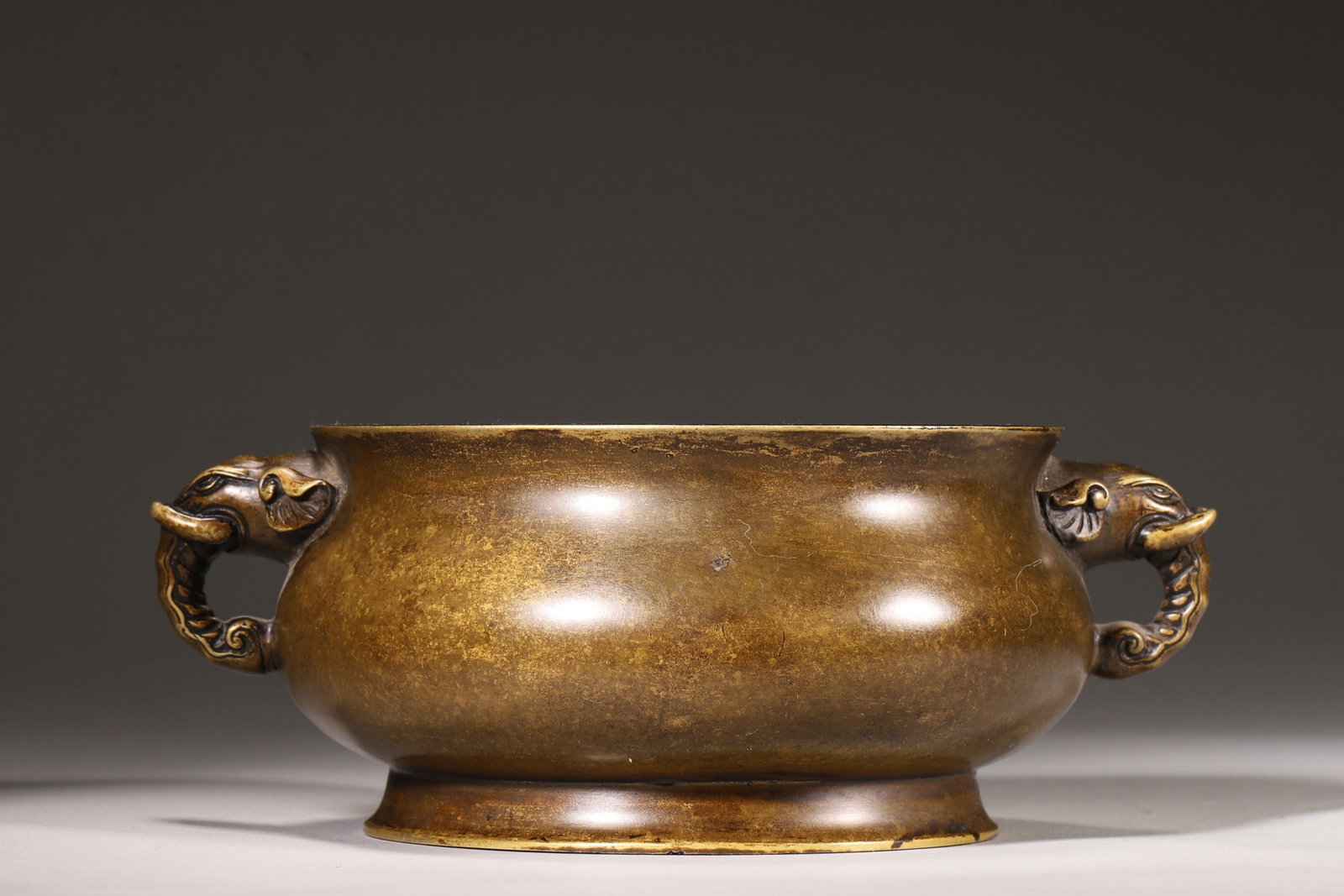 A Bronze Elephant-Eared Incense Burner, "Made in Xuande Reign of Ming Dynasty" Mark, Ming Dynasty - 3