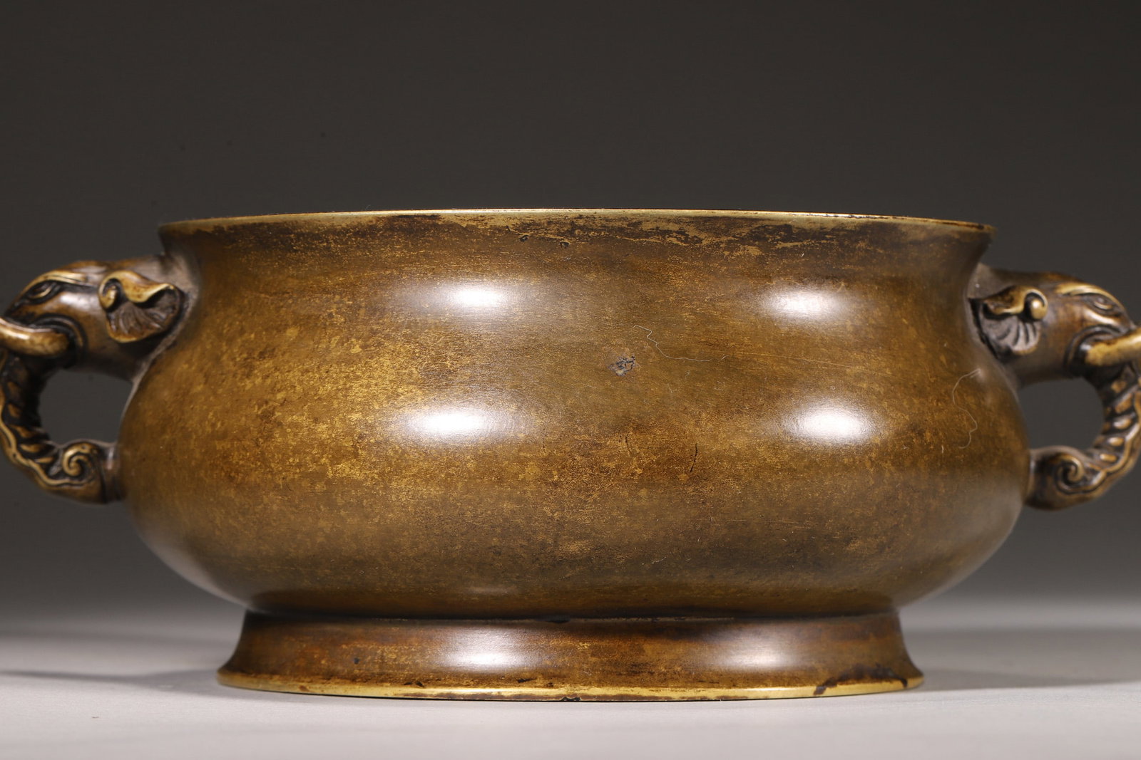 A Bronze Elephant-Eared Incense Burner, "Made in Xuande Reign of Ming Dynasty" Mark, Ming Dynasty - 6