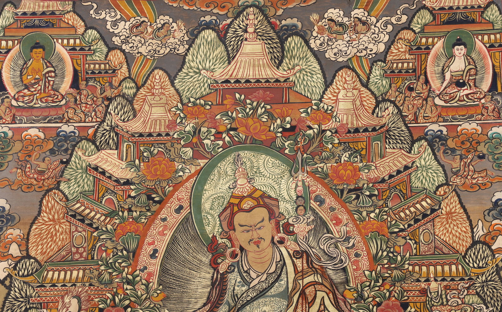 A Padmasambhava Thangka - Qing Dynasty - 4