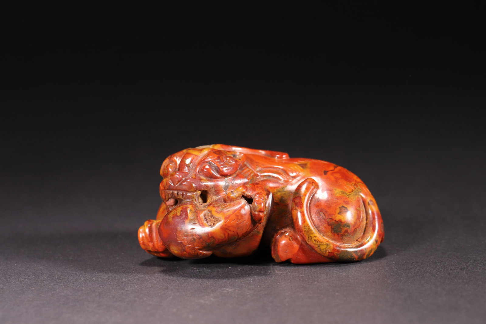 A Red Agate Pixiu Ornament (Han Dynasty) (1 of 6)
