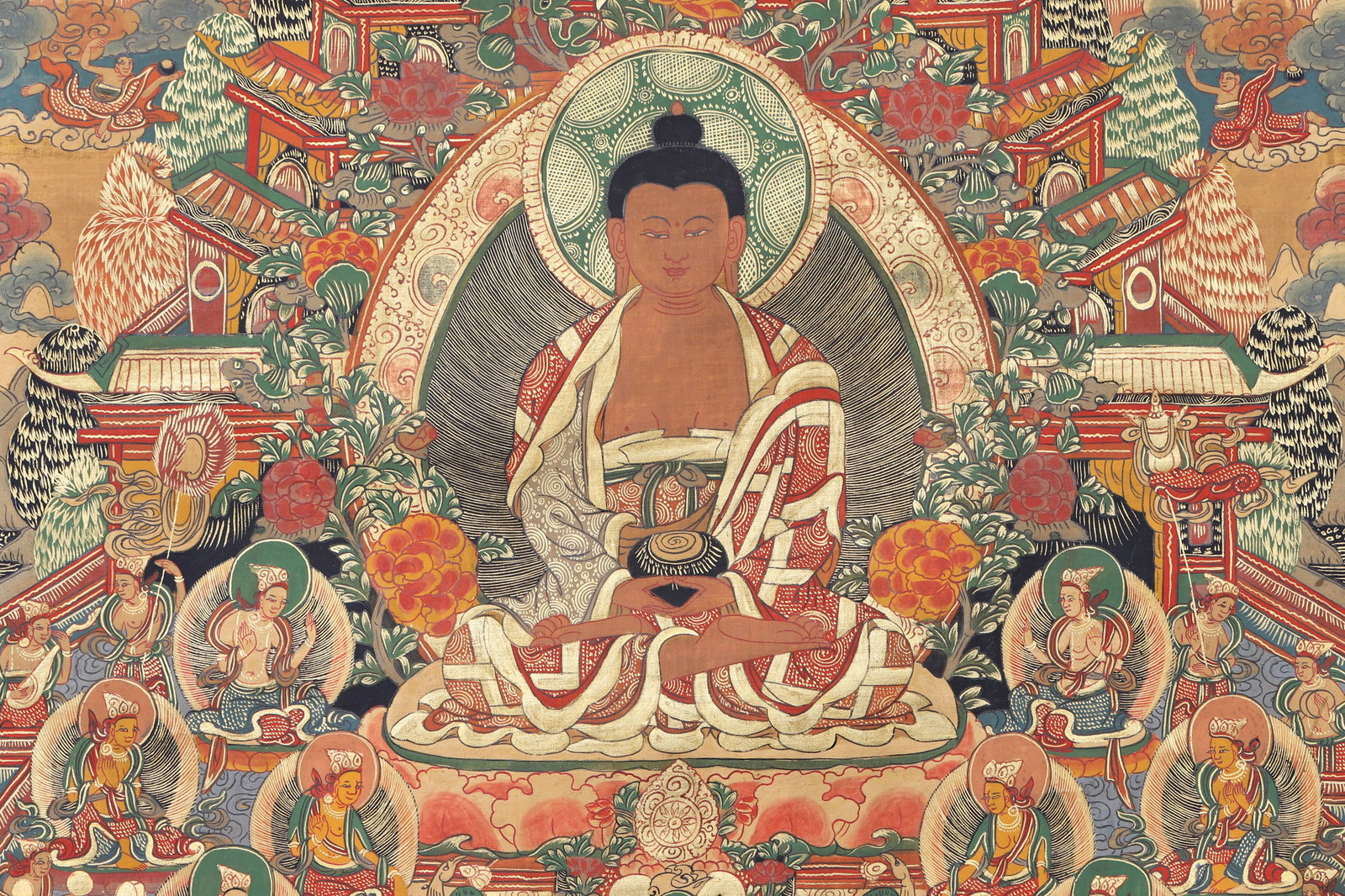 A Amitabha Pure Land Thangka - Qing Dynasty - 2