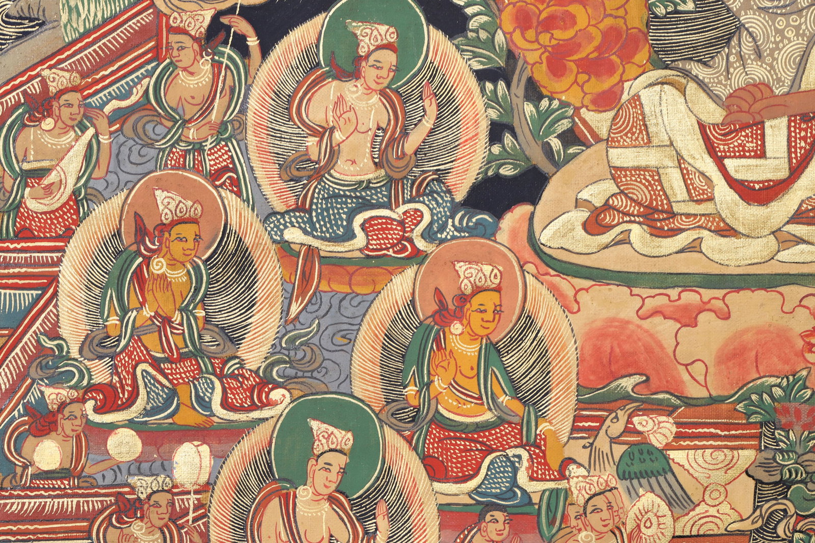 A Amitabha Pure Land Thangka - Qing Dynasty - 7