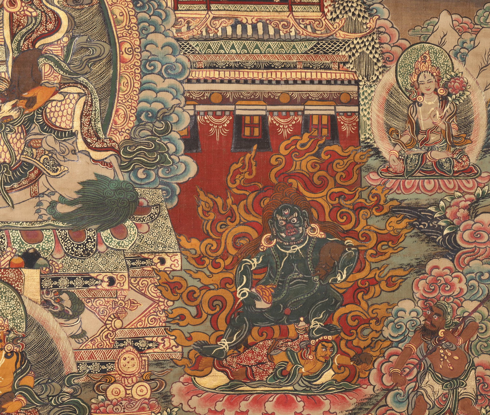 A Vaisravana Thangka, Qing Dynasty - 4