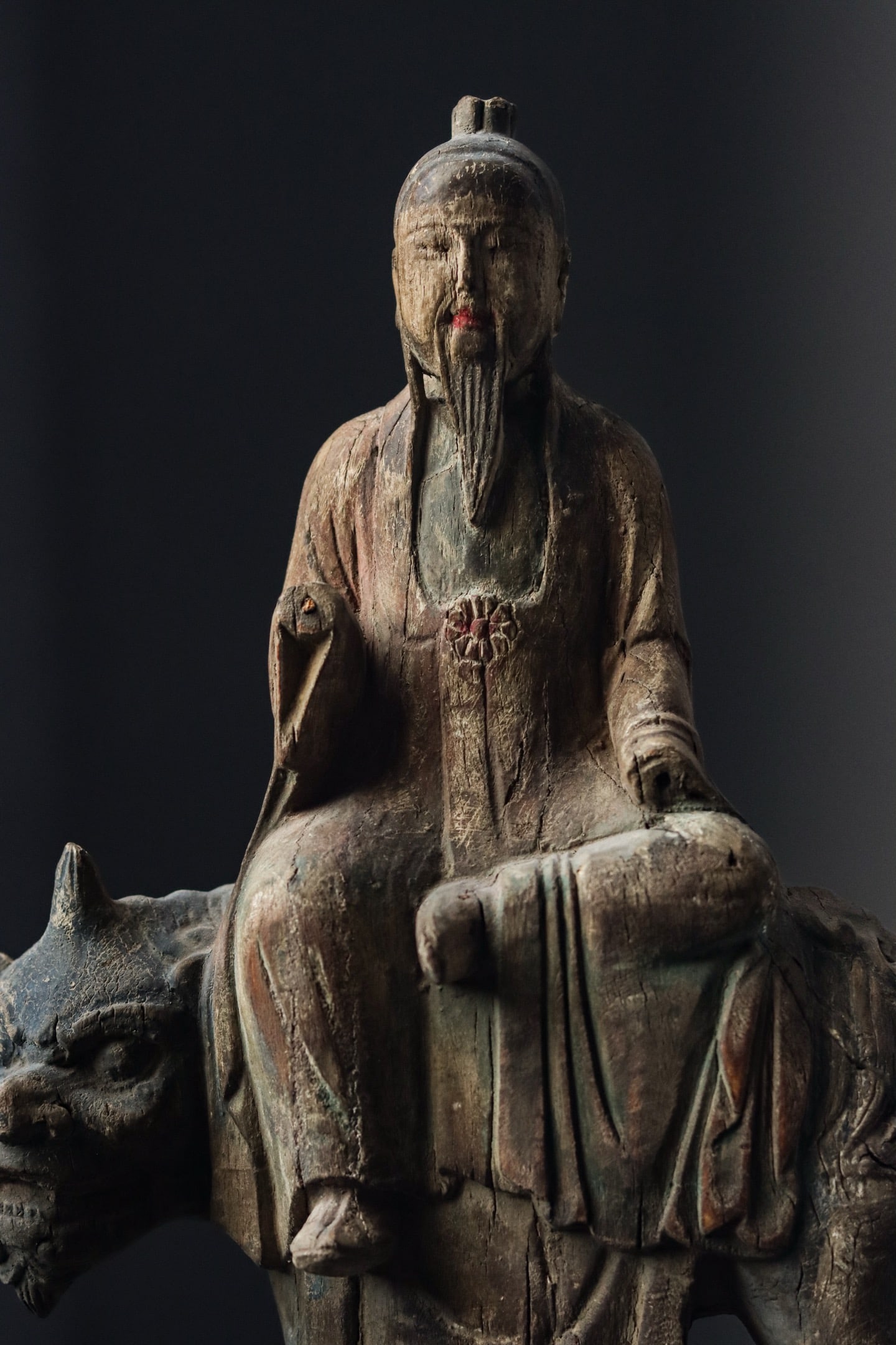 A Painted Wooden Statue of Taiyi Zhenren, Ming Dynasty - 3
