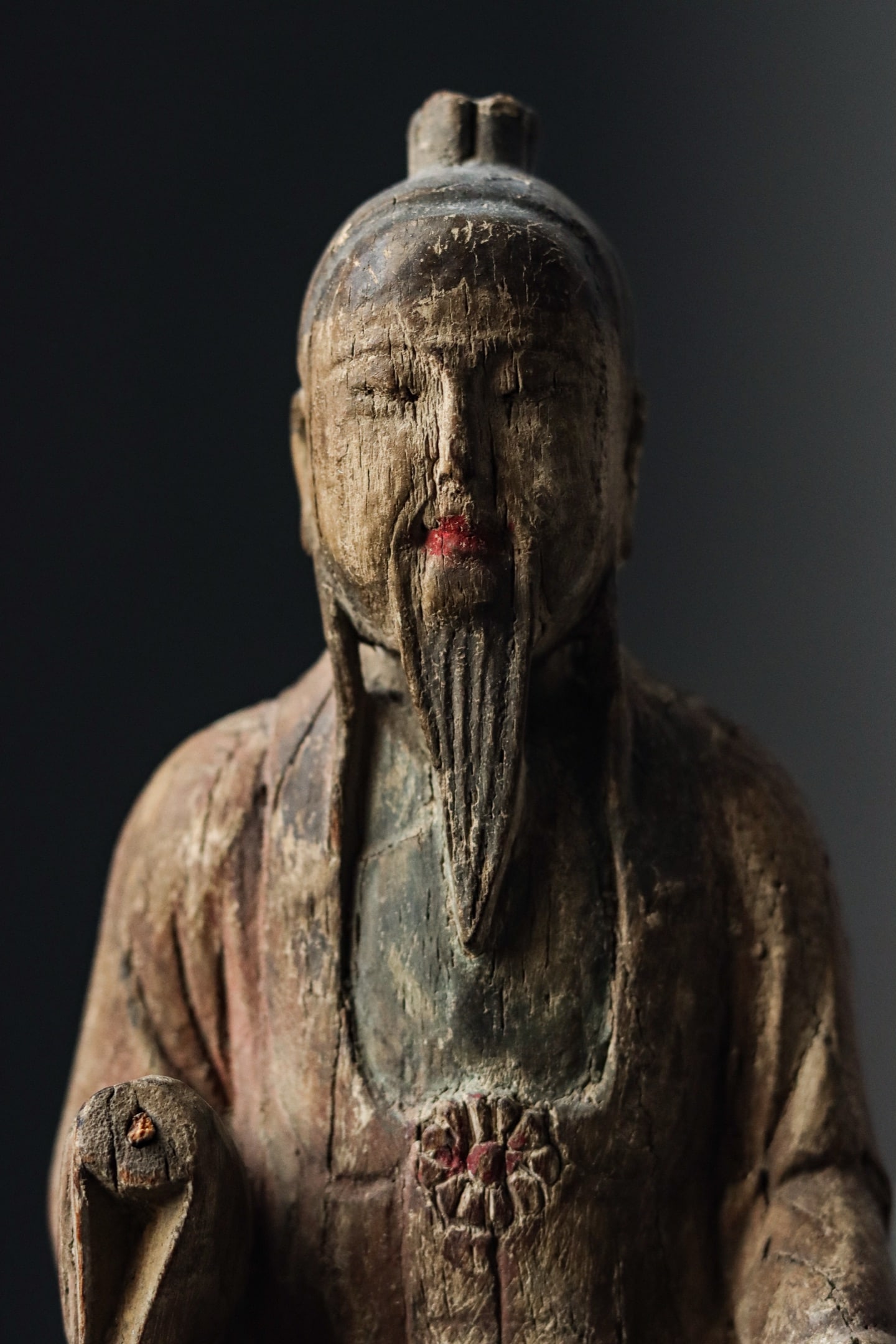 A Painted Wooden Statue of Taiyi Zhenren, Ming Dynasty - 4