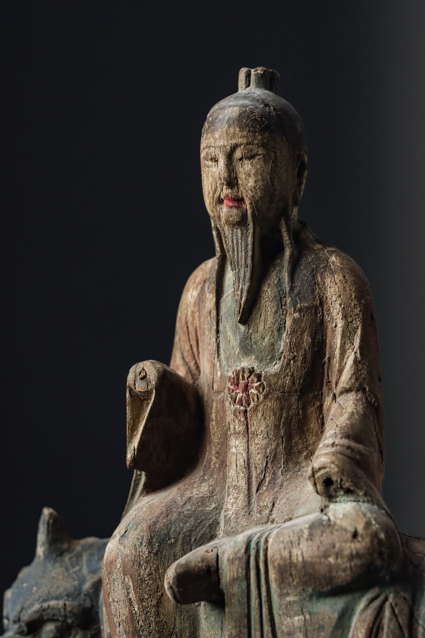 A Painted Wooden Statue of Taiyi Zhenren, Ming Dynasty - 6