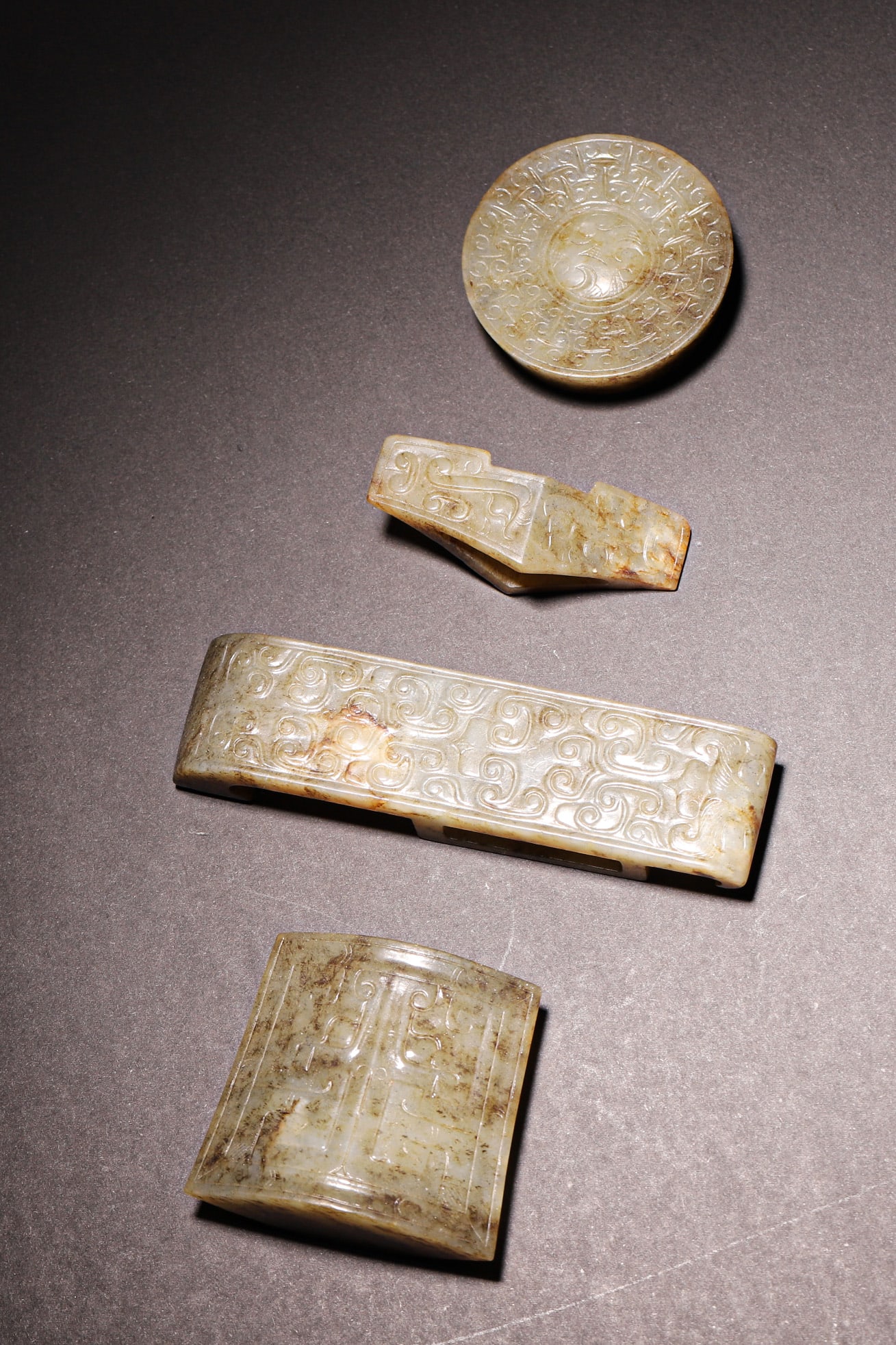 A Set of Hetian Jade Sword Fittings, Han Dynasty (1 of 9)